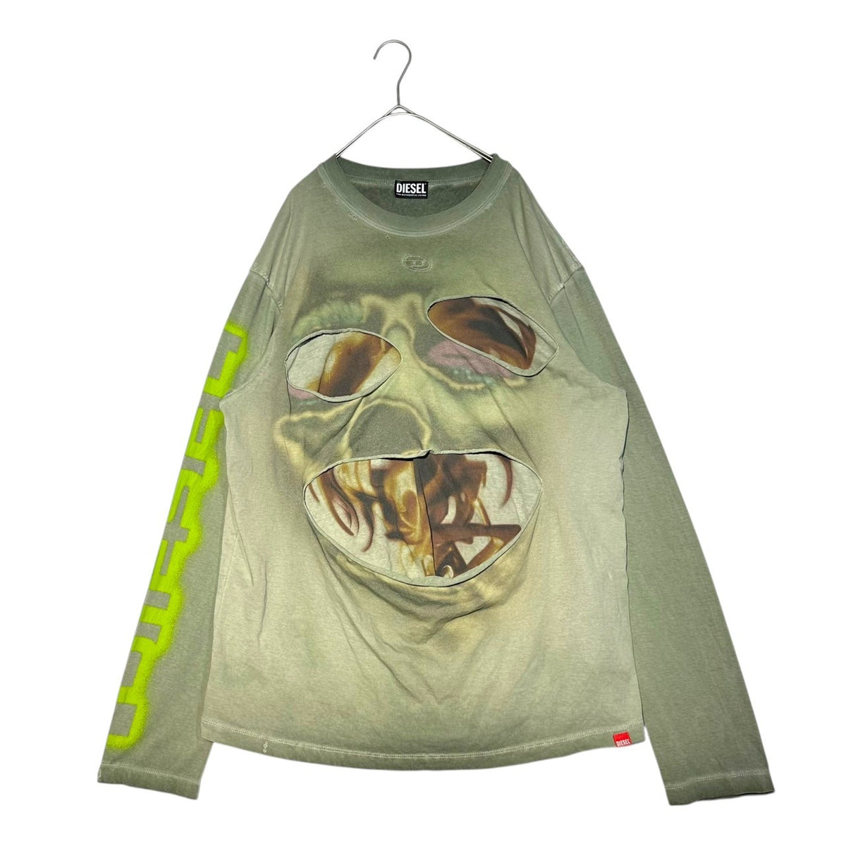 DIESEL(ディーゼル) 23SS T-CRANY デストロイ 長袖 Tシャツ 