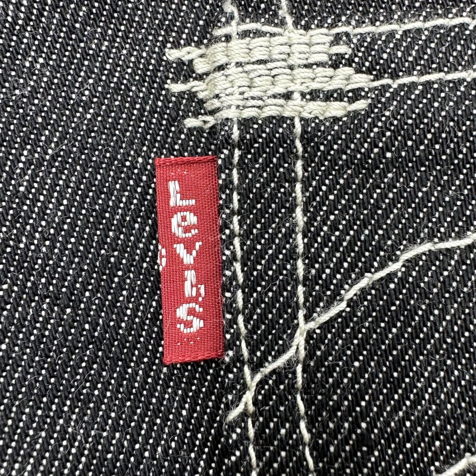 eye JUNYA WATANABE MAN × JUNYA WATANABE MAN × LEVI'S(アイジュンヤワタナベマン×ジュンヤワタナベマン ×リーバイス) 25SS Triple Name White Stitch Wide Black Denim Pants トリプルネーム ホワイト ステッチ ワイド ブラック デニム パンツ WO-P902 M ブラック×ホワイト AD2024