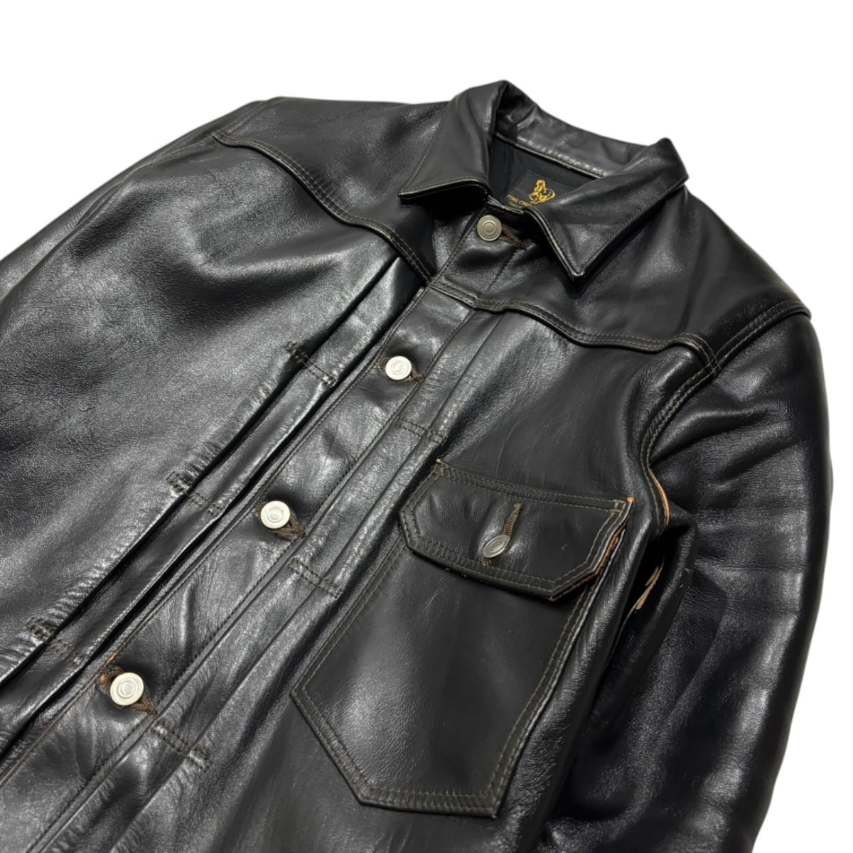 FINE CREEK LEATHERS(ファインクリークレザーズ) Richmond TYPE1 LEATHER JKT - Horsehide リッチモンド ホース レザー ジャケット 38 ブラック