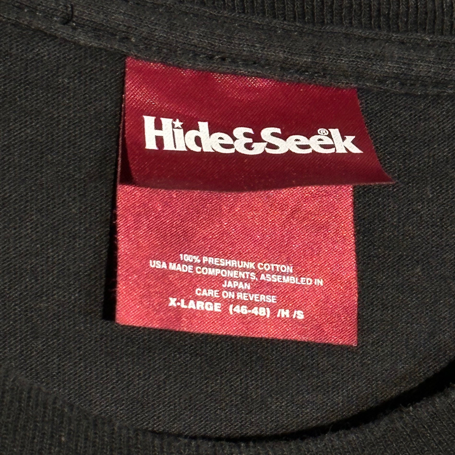 HIDE and SEEK(ハイドアンドシーク) Logo L/S Tee ロゴ 長袖 Tシャツ HC-010821 XL ブラック