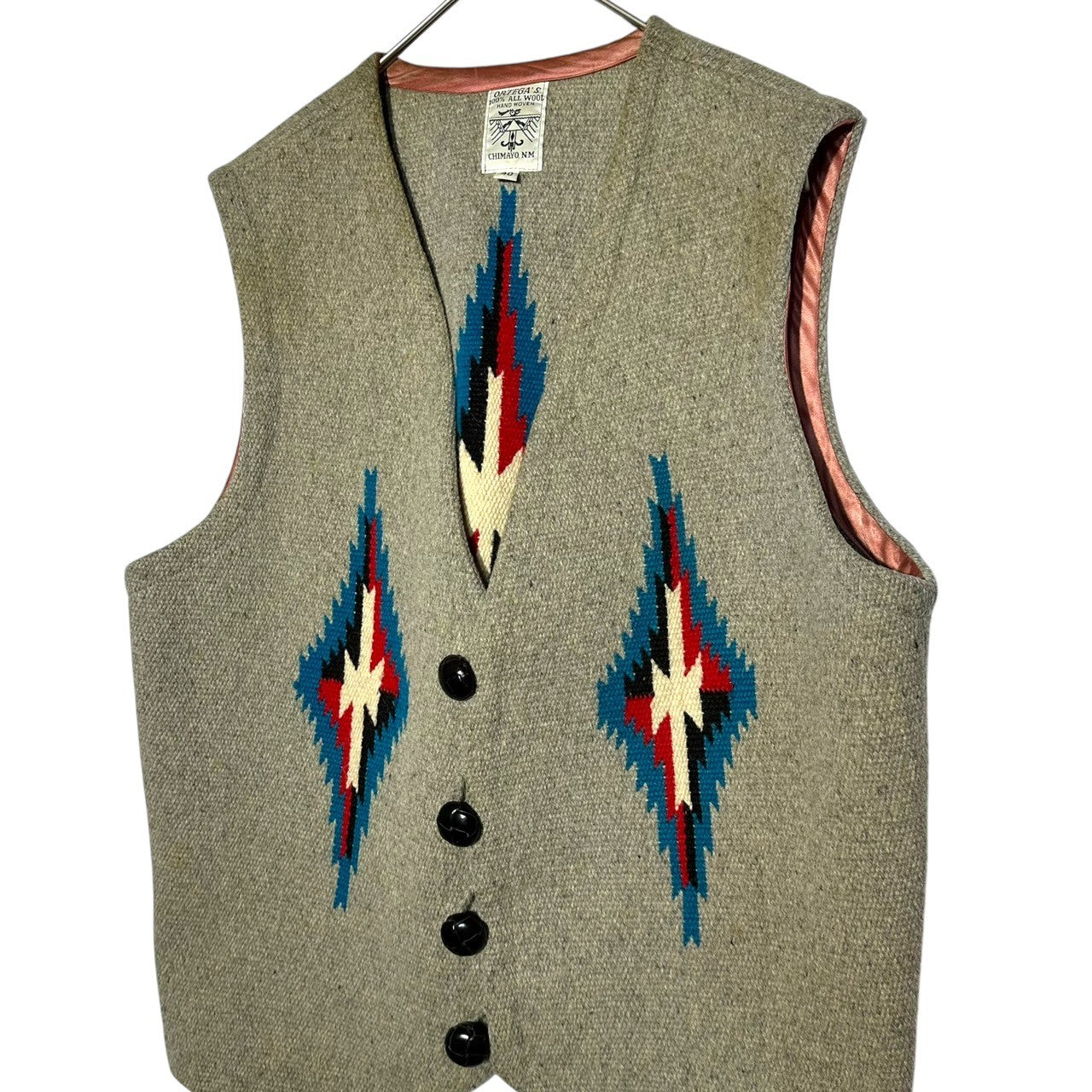 ORTEGA'S(オルテガ) 90's Vintage Chimayo Vest ヴィンテージ チマヨ ベスト クルミボタン 40(L程度) グレー 90年代