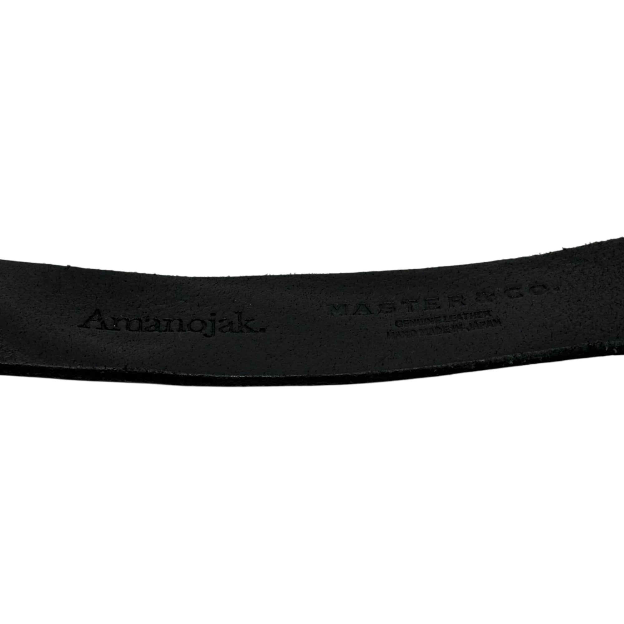 MASTER & Co.× Amanojak(マスターアンドコー × アマノジャク) Insulted Brass 4 Loop Square Buckle Belt 侮れ ブラス 4ループ スクエア バックル ベルト MC1354AJ 30 ブラック×ゴールド×シルバー 別注アイテム