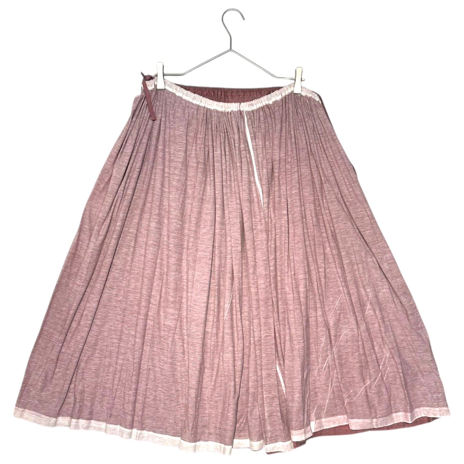 Y's(ワイズ) Inside-Out Gathered Skirt with Small Pattern インサイドアウト 小紋柄 ギャザー スカート YX-T57-972 3 レッド