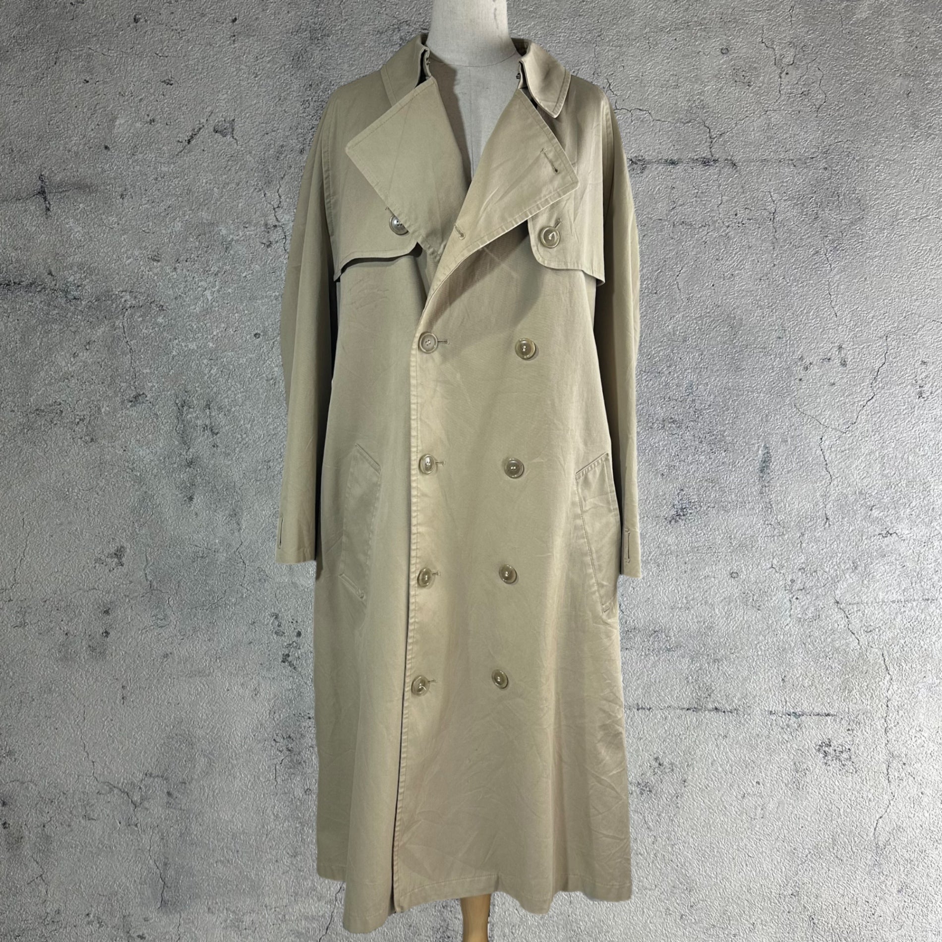 Misty Harbor(ミスティーハーバー) 70's USA made Vintage long trench coat USA製 ヴィンテージ ロング トレンチ コート 46 LONG(ML程度) ベージュ 推定70年代 古着