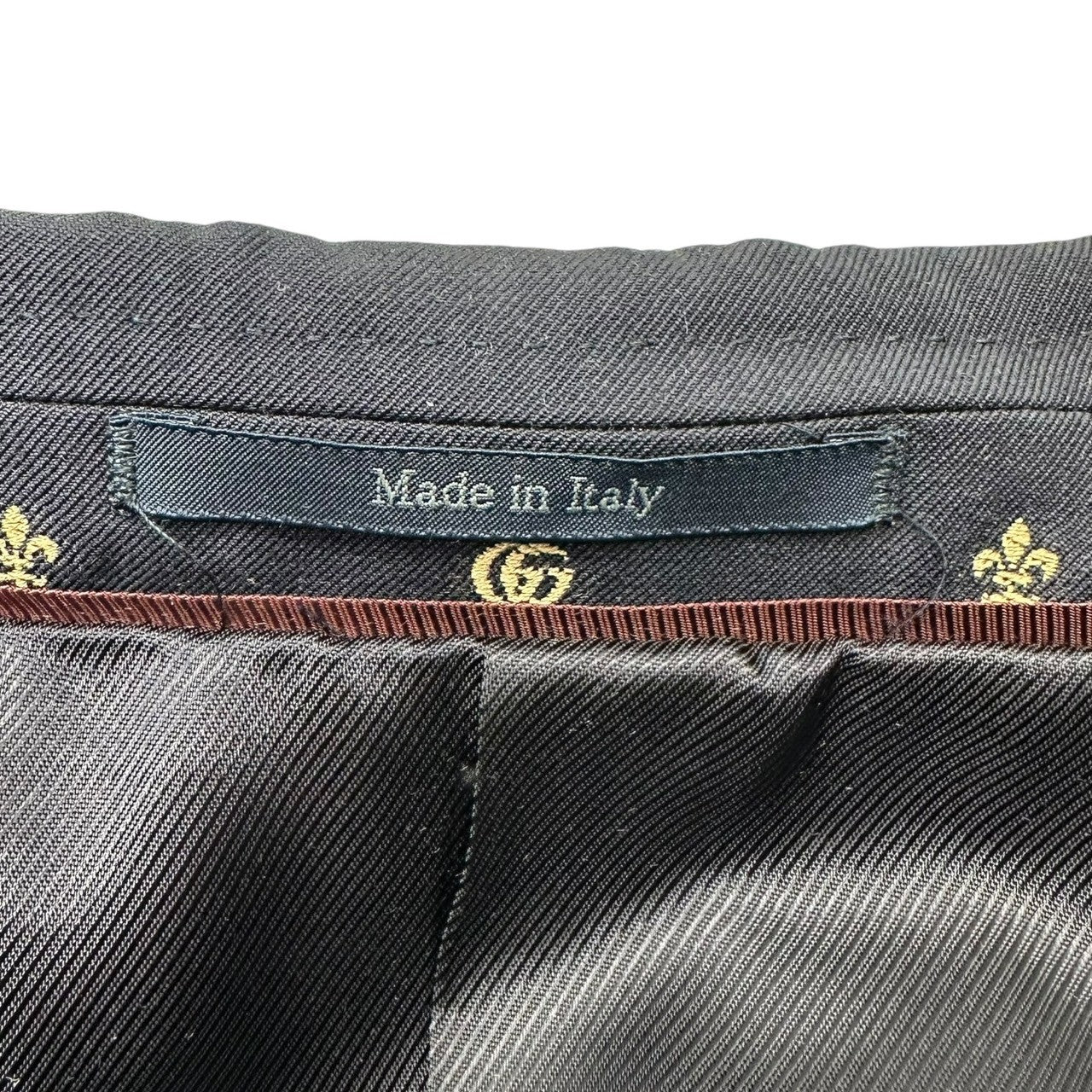 GUCCI(グッチ) GG Logo Piping 2B Pajama Tailored Jacket GG ロゴ パイピング 2B パジャマ ウール テーラード ジャケット 723317 1GXAF0 48(L程度) ネイビー