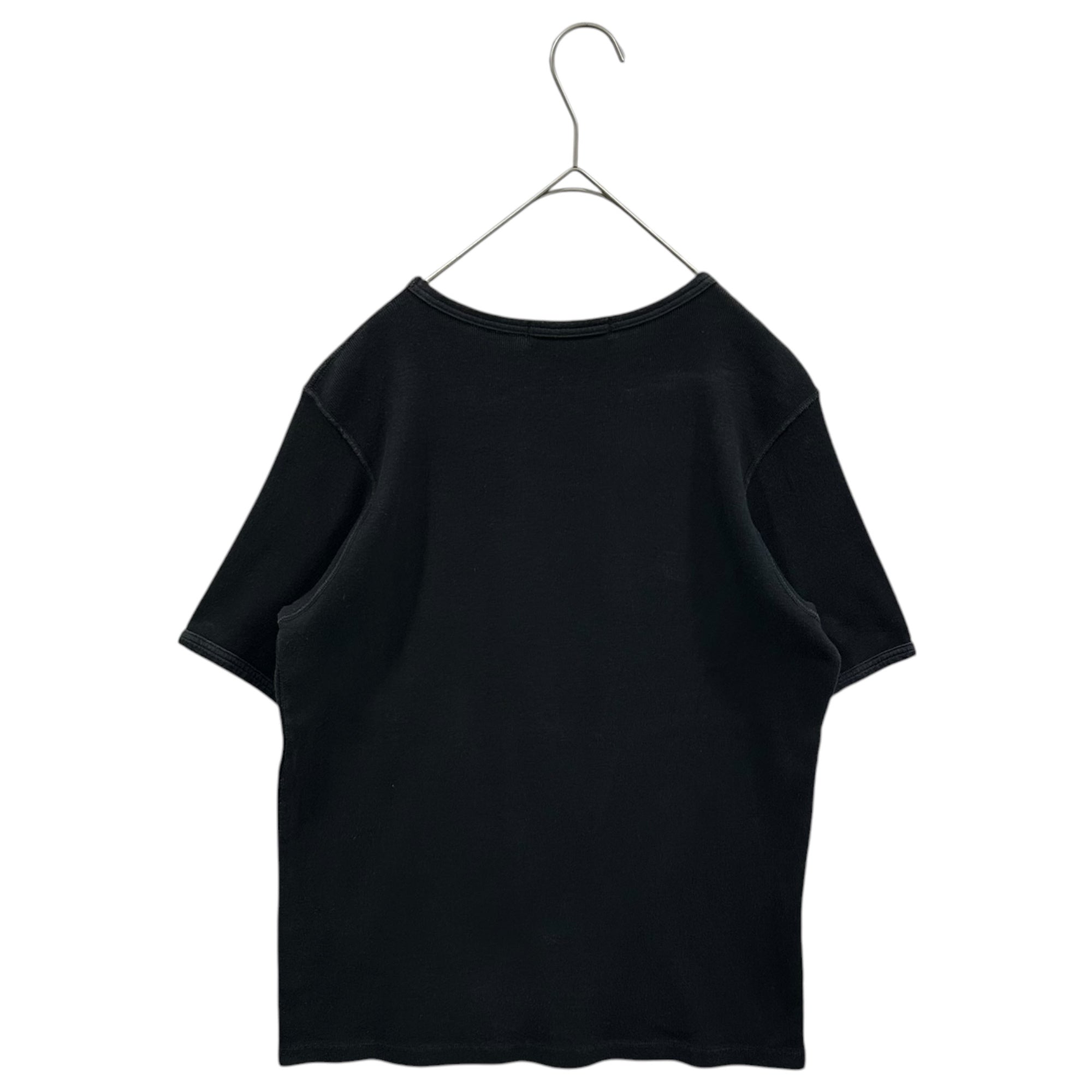 STONE ISLAND(ストーンアイランド) 1999SS One-Point Logo Crew Neck Ribbed T-Shirt ワンポイント ロゴ クルーネック リブ Tシャツ 30152067/A S ブラック ポール・ハーヴェイ期 アーカイブ