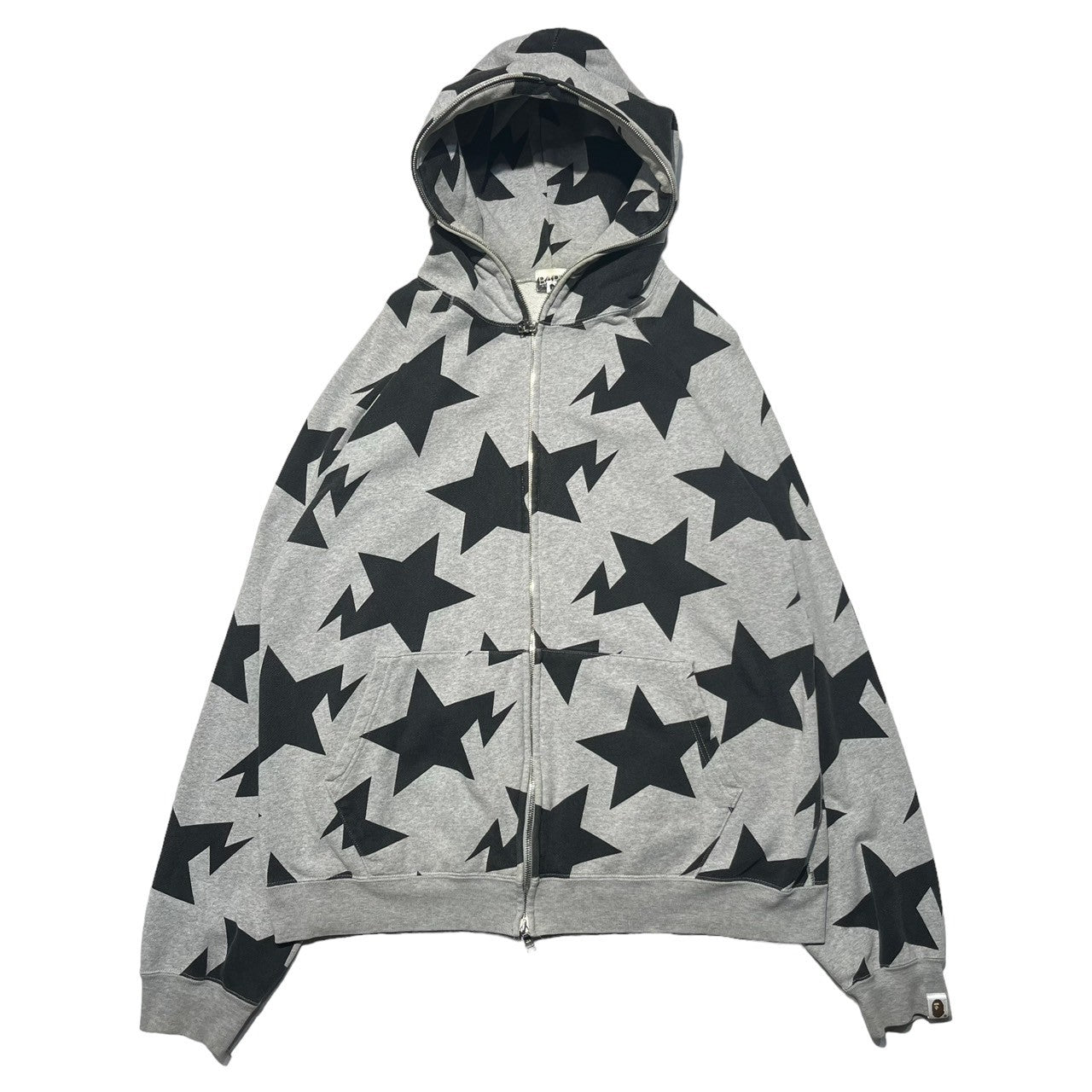 A BATHING APE(アベイシングエイプ) 00's BAPE STA ZIP UP PARKA ジップ アップ パーカー L グレー×ブラック