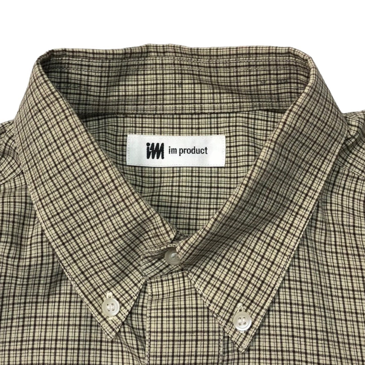 issey miyake im product(イッセイミヤケ アイムプロダクト) 90's Detailed check button down shirt チェック ボタンダウン シャツ 90年代 IMMD-TA4324 SIZE表記無し ベージュ