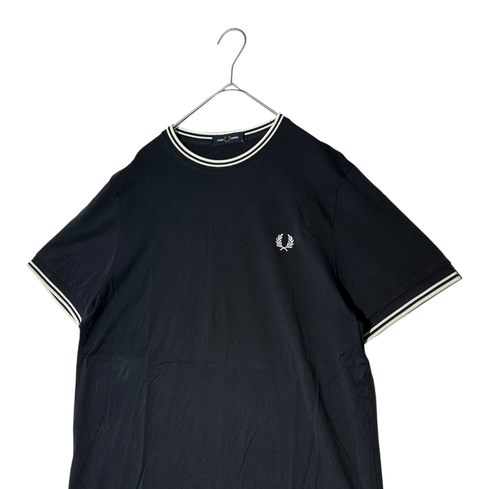 FRED PERRY(フレッドペリー) TWIN TIPPED T-SHIRT ツイン ティップライン クルーネック Tシャツ M1588 M ネイビー×ホワイト