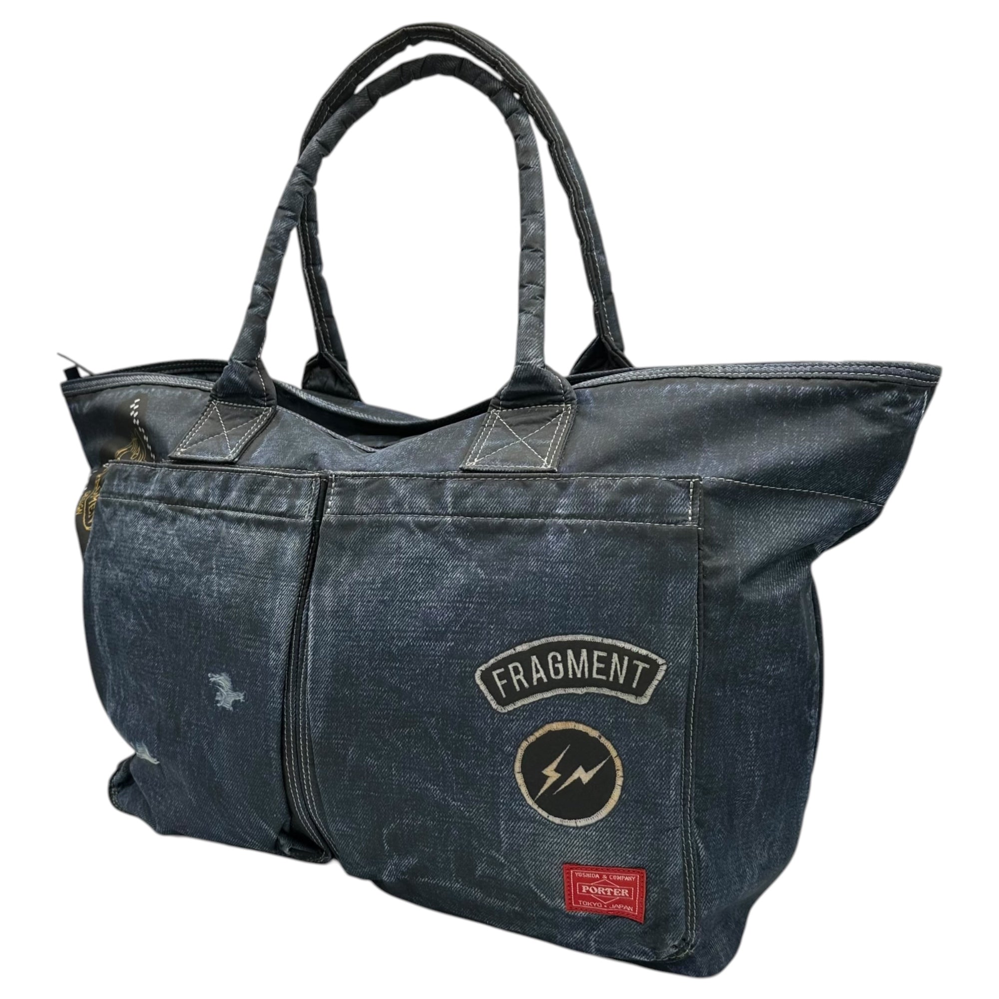 Head Porter×FRAGMENT DESIGN(ヘッドポーター×フラグメントデザイン) Denim Print Bag デニム プリント バッグ インディゴ NEIGHBORHOOD ネイバーフッド