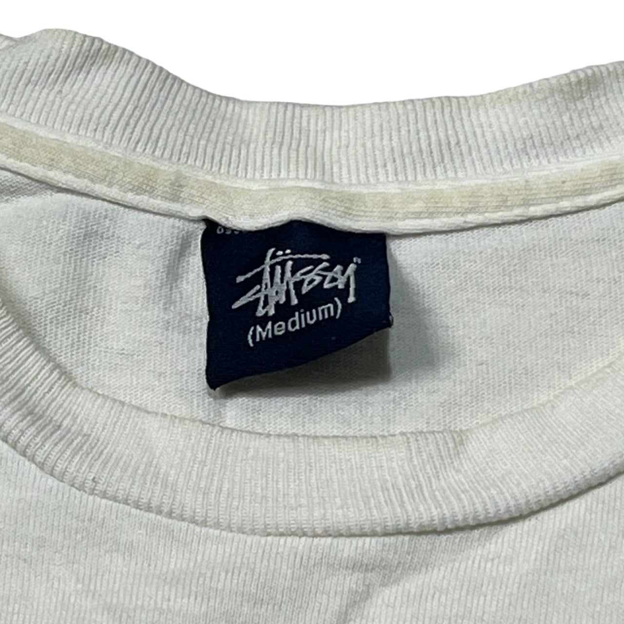 STUSSY(ステューシー) 90's~00's elephant back print Tシャツ 象 バックプリント 紺タグ SIZE M ホワイト×グレー 90~00年代 OLD STUSSY