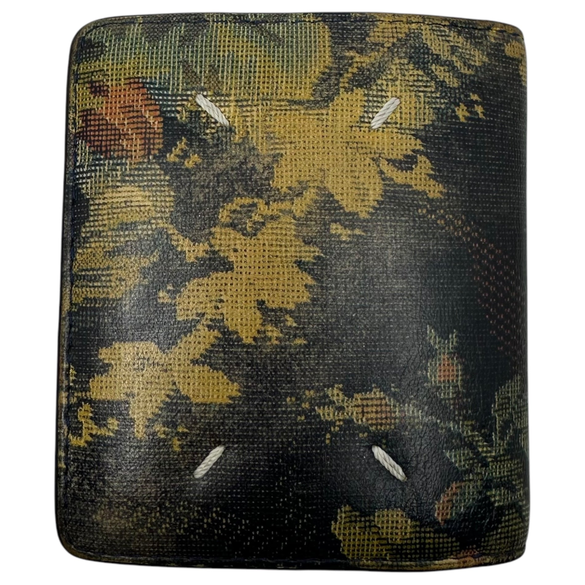 MAISON MARGIELA(メゾンマルジェラ) Calf Leather Bifold Wallet 'Cumin' カーフレザー 二つ折り財布 クミン S56UI0140 ブラック×ベージュ ウォレット 花柄