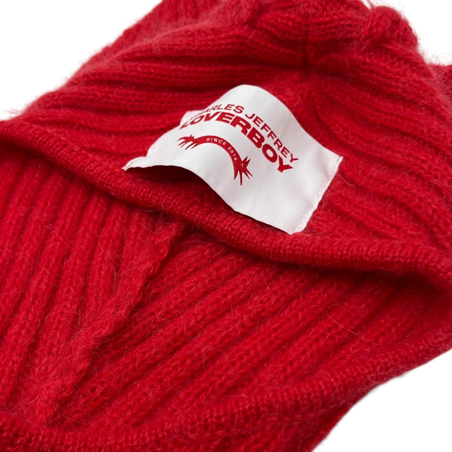 Charles Jeffrey LOVERBOY(チャールズ・ジェフリー・ラバーボーイ) Chunky Ears ニット バクラバ 猫耳 レッド