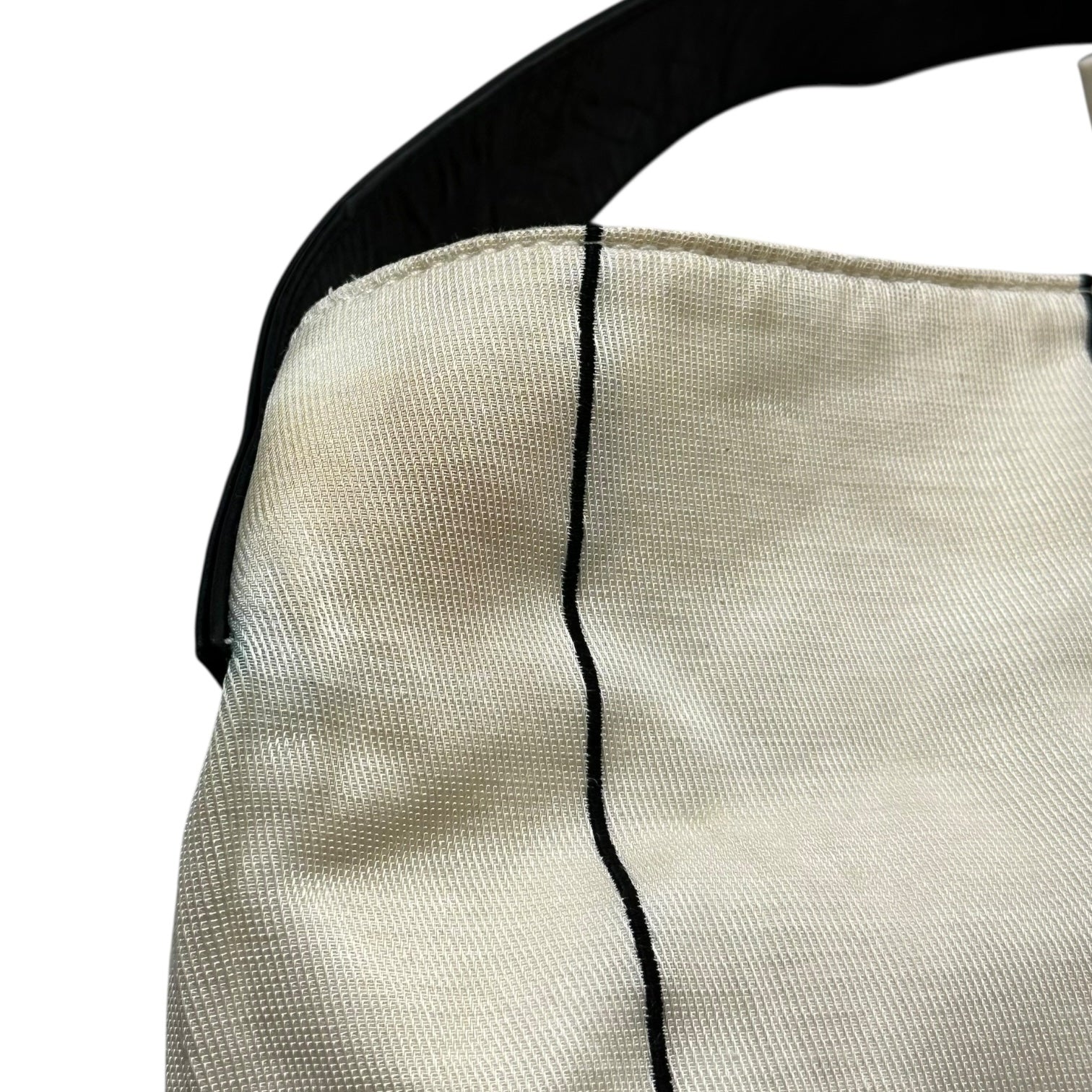 YOHJI YAMAMOTO+NOIR(ヨウジヤマモトプリュスノアール) Leather Handle Embroidered Shoulder Bag レザー ハンドル 刺繍 ショルダーバッグ ホワイト×ブラック