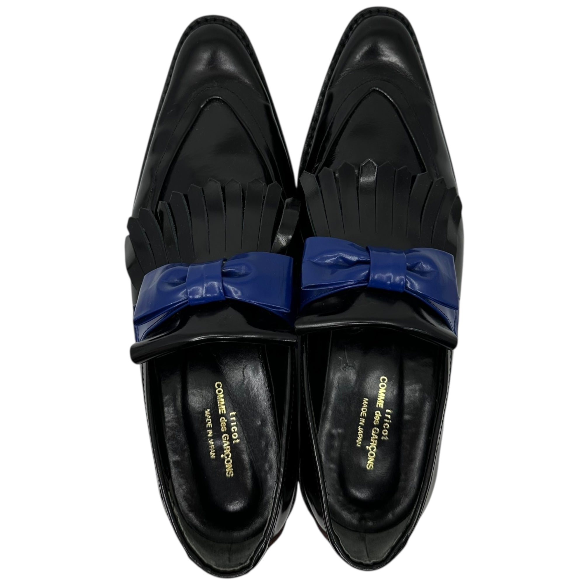 tricot COMME des GARCONS(トリココムデギャルソン) Pointed-To-Ribbon Leather Loafers ポインテッド トゥ リボン レザー ローファー 24cm ブラック シューズ