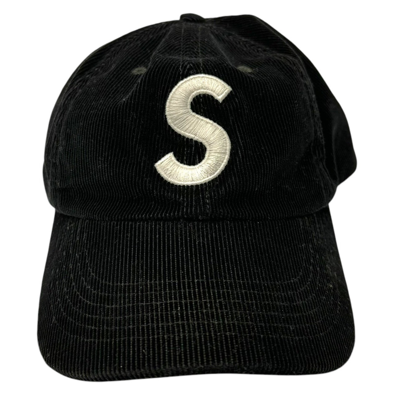SUPREME(シュプリーム) CORDUROY S LOGO P PANEL CAP コーデュロイ S ロゴ パネル キャップ ブラック