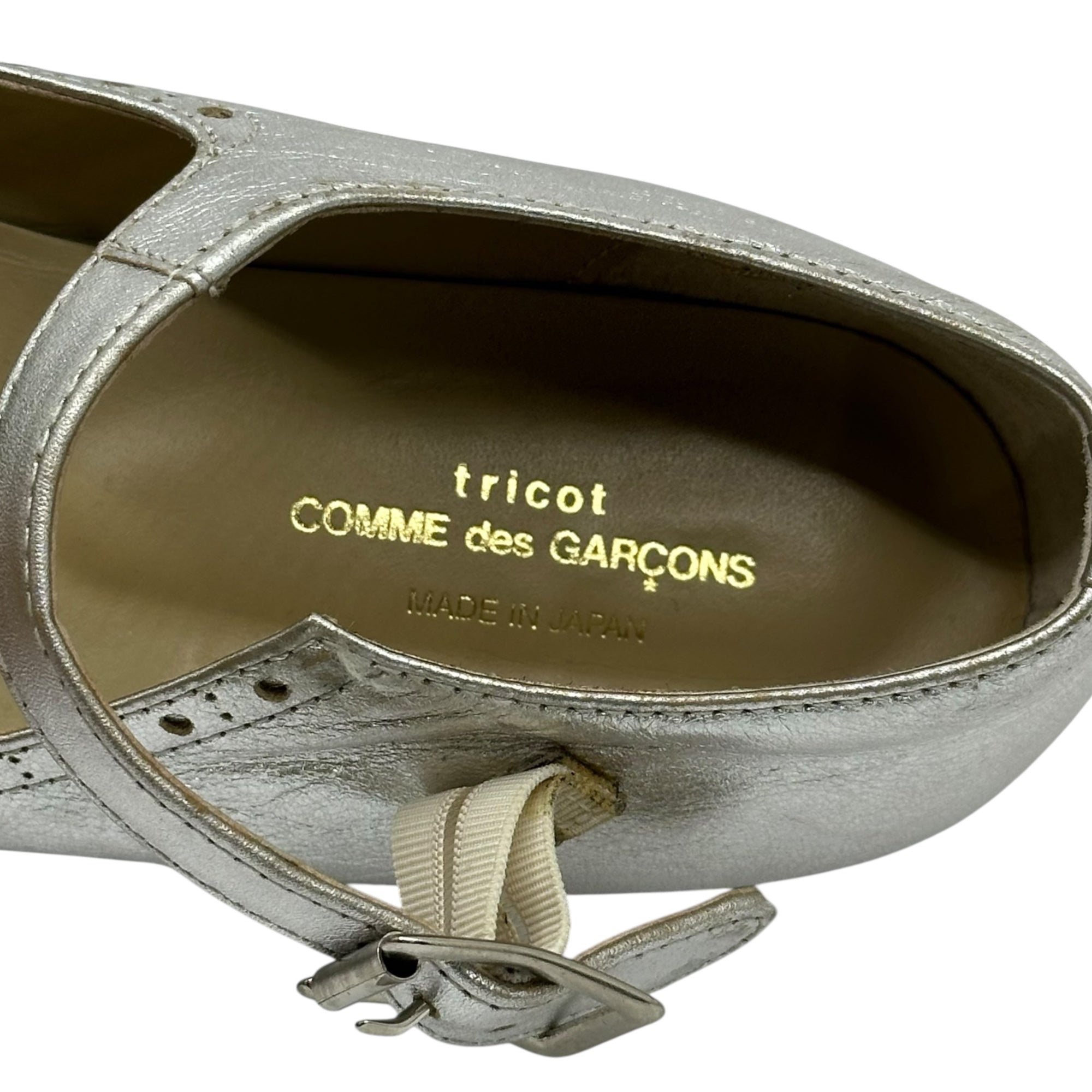 tricot COMME des GARCONS(トリココムデギャルソン) Wing Tip Leather Mary Jane ウィング チップ レザー メリージェーン 24.5cm シルバー