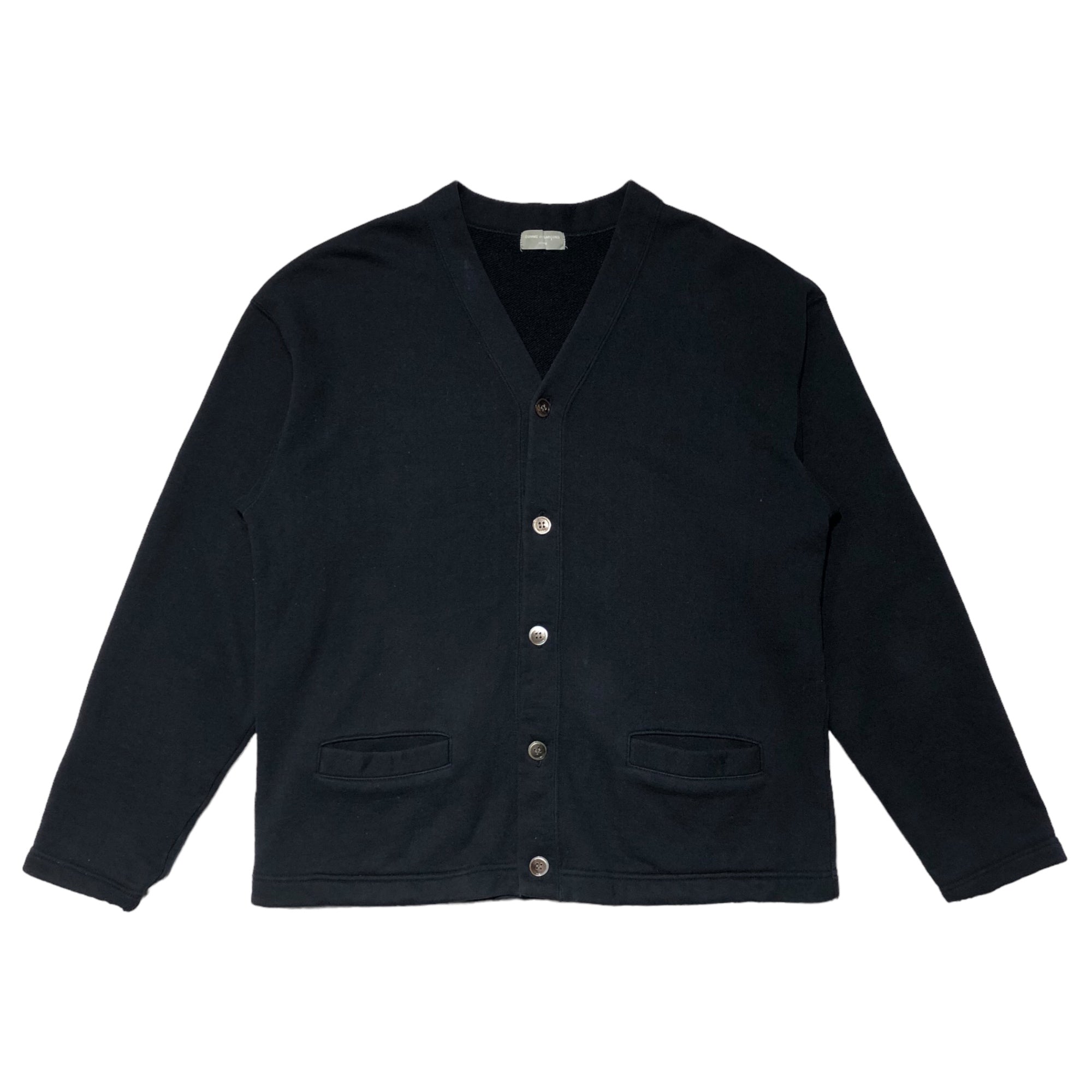 COMME des GARCONS HOMME(コムデギャルソンオム) 90's back logo sweat cardigan バックロゴ スウェット カーディガン 田中オム HT-080250 表記無し(FREE) ブラック AD1991 初期ロゴ 稀少品