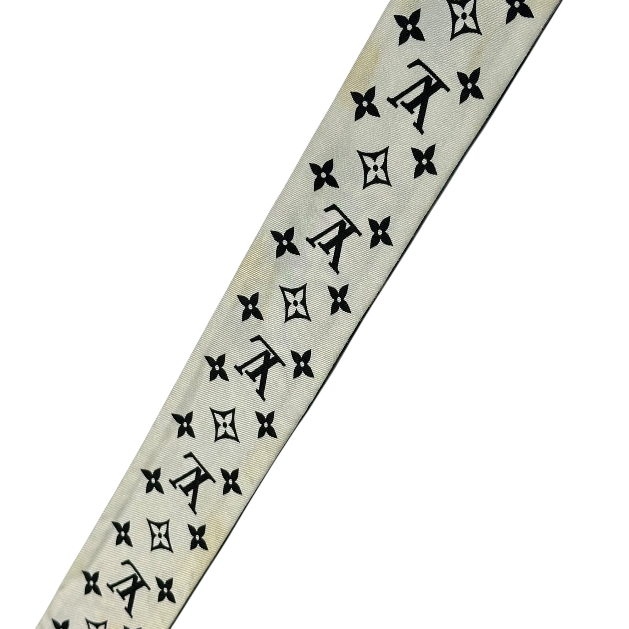 LOUIS VUITTON(ルイヴィトン) Bando BB - Let's Go バンドーBB - レッツゴー シルク スカーフ M76442 ブラック×ホワイト モノグラム