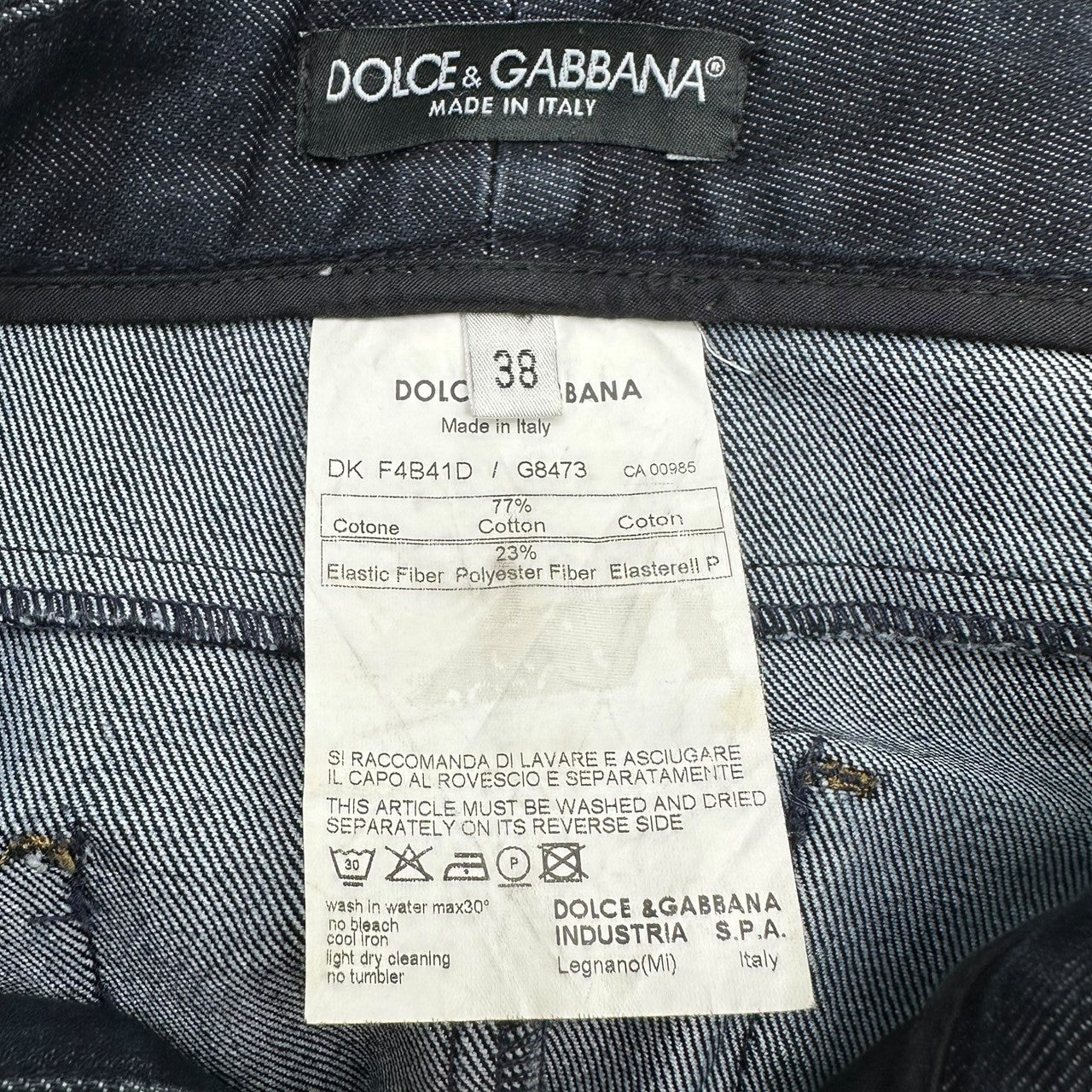 DOLCE&GABBANA(ドルチェ&ガッバーナドルガバ) Back Plate Denim Mini Skirt バックプレート デニム ミニ スカート F4B41D/G8473 38(M) インディゴ