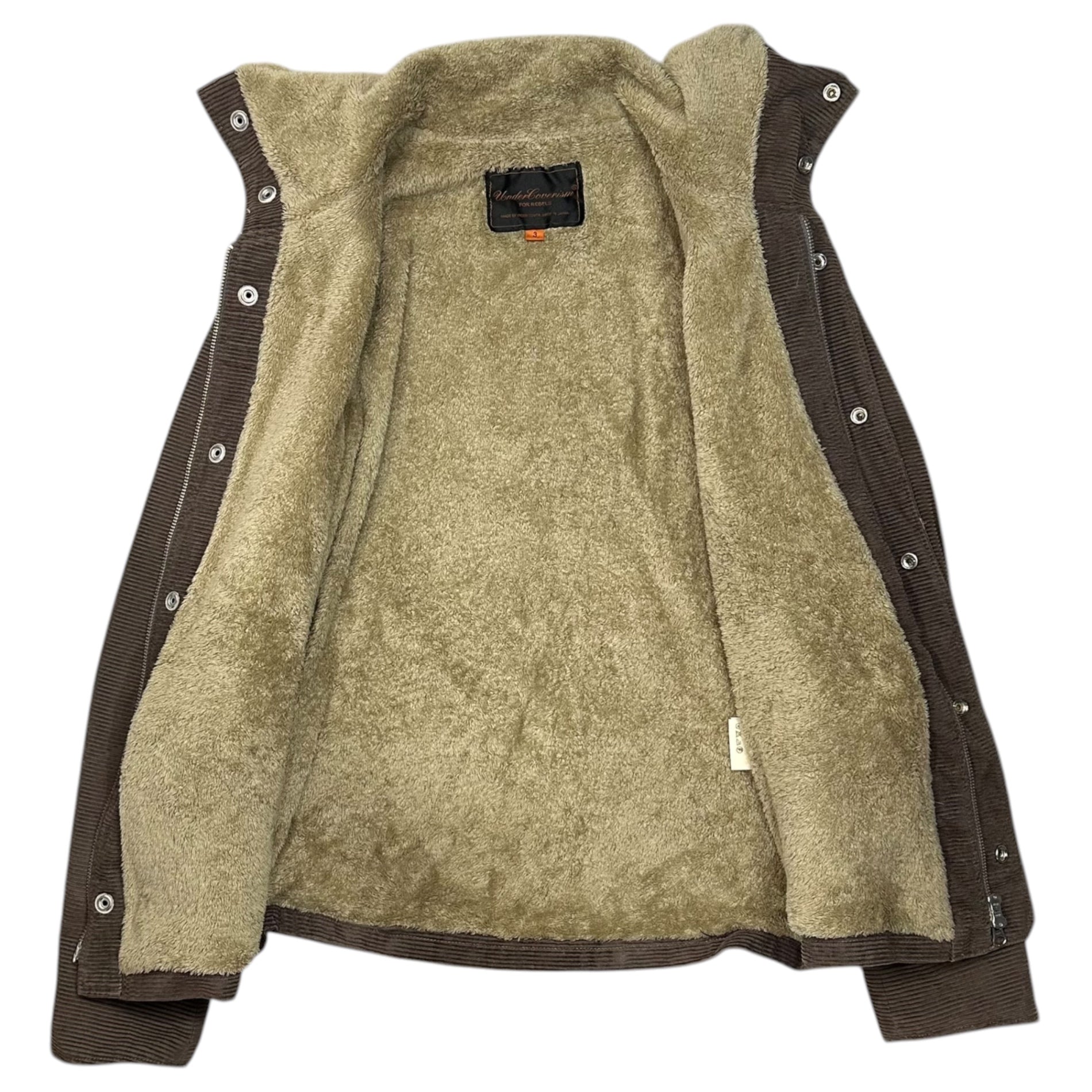 UNDERCOVERISM(アンダーカバイズム) 05AW ARTS&CRAFTS Corduroy Fleece Zip Jacket コーデュロイ ボア ジップ ジャケット 5A215-B8 3 ブラウン 00's アーカイブ