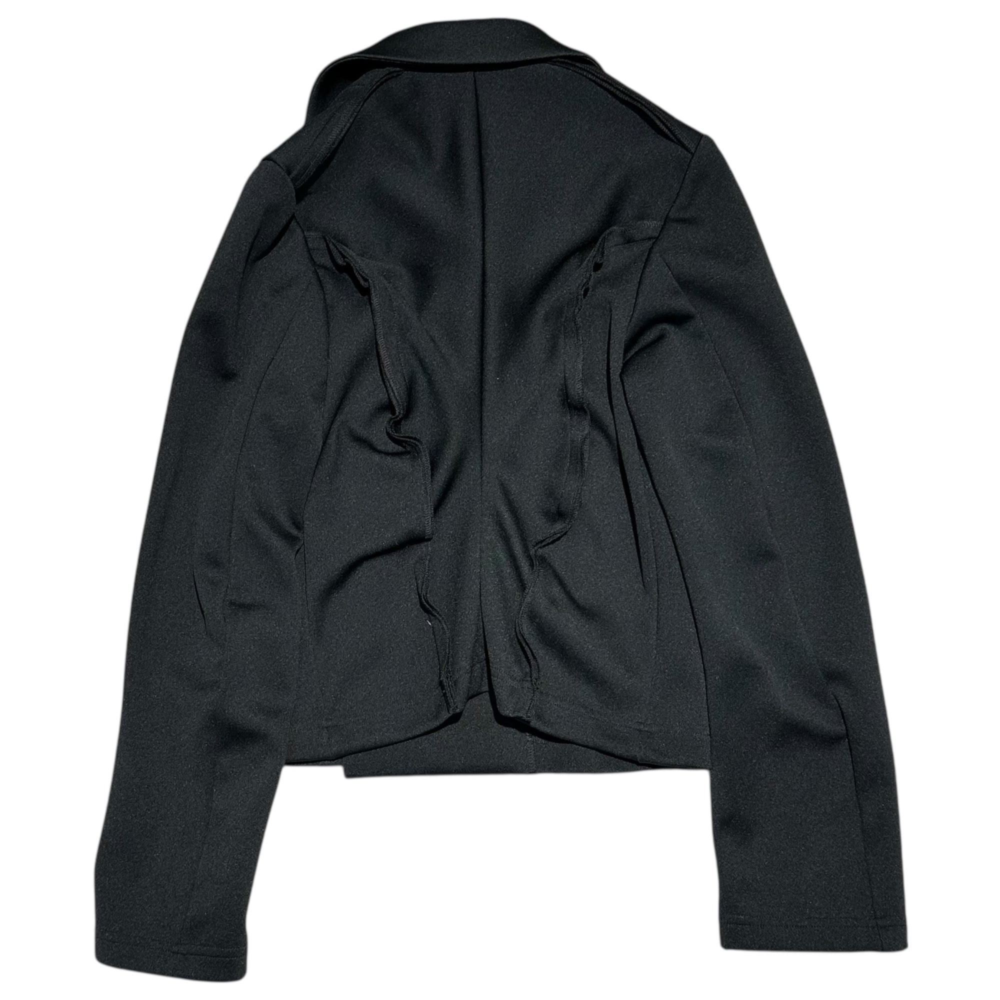 COMME des GARCONS COMME des GARCONS(コムデギャルソンコムデギャルソン) 12SS Back Design Seam Polyester Rider Jacket バック デザイン シーム ポリエステル ライダース ジャケット RI-J026 L ブラック AD2011