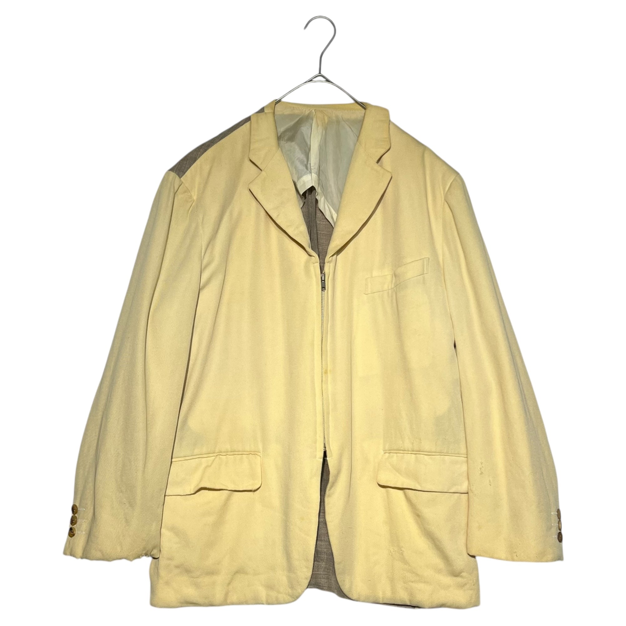 COMME des GARCONS HOMME PLUS(コムデギャルソンオムプリュス) 93SS Back switching zip up jacket 背中切替 ジップアップ ジャケット PJ-11047S S アイボリー×ベージュ AD1992