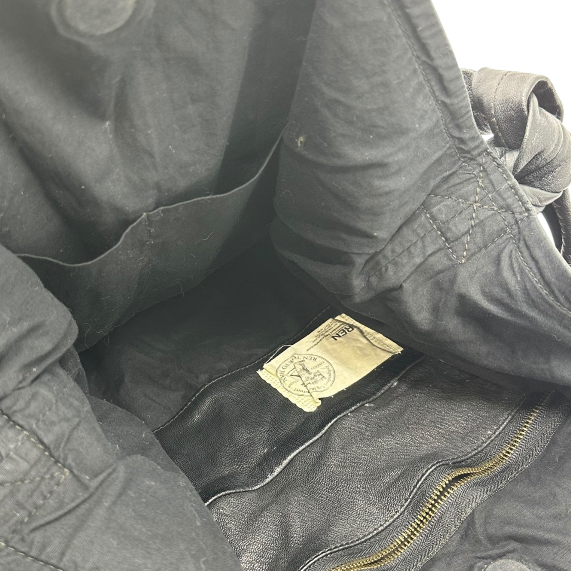 REN(レン) 2WAY LEATHER BAG 2ウェイ レザー バッグ ブラック