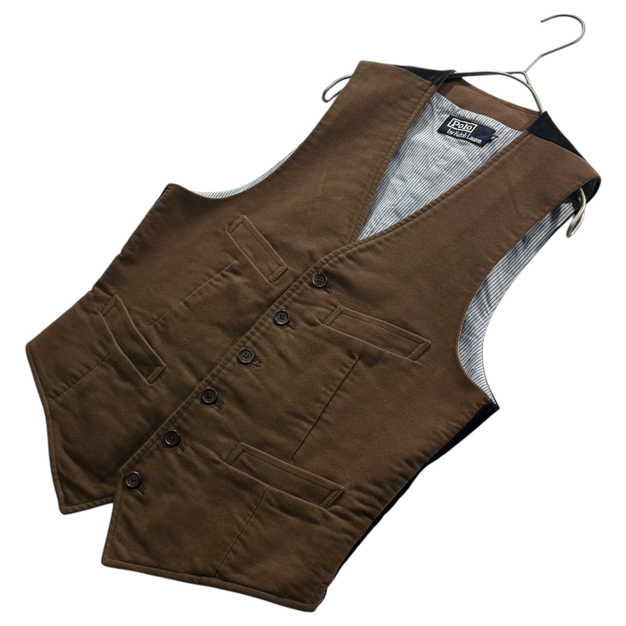 POLO RALPH LAUREN(ポロラルフローレン) Cotton Vest コットン ジレ S ブラウン ベスト