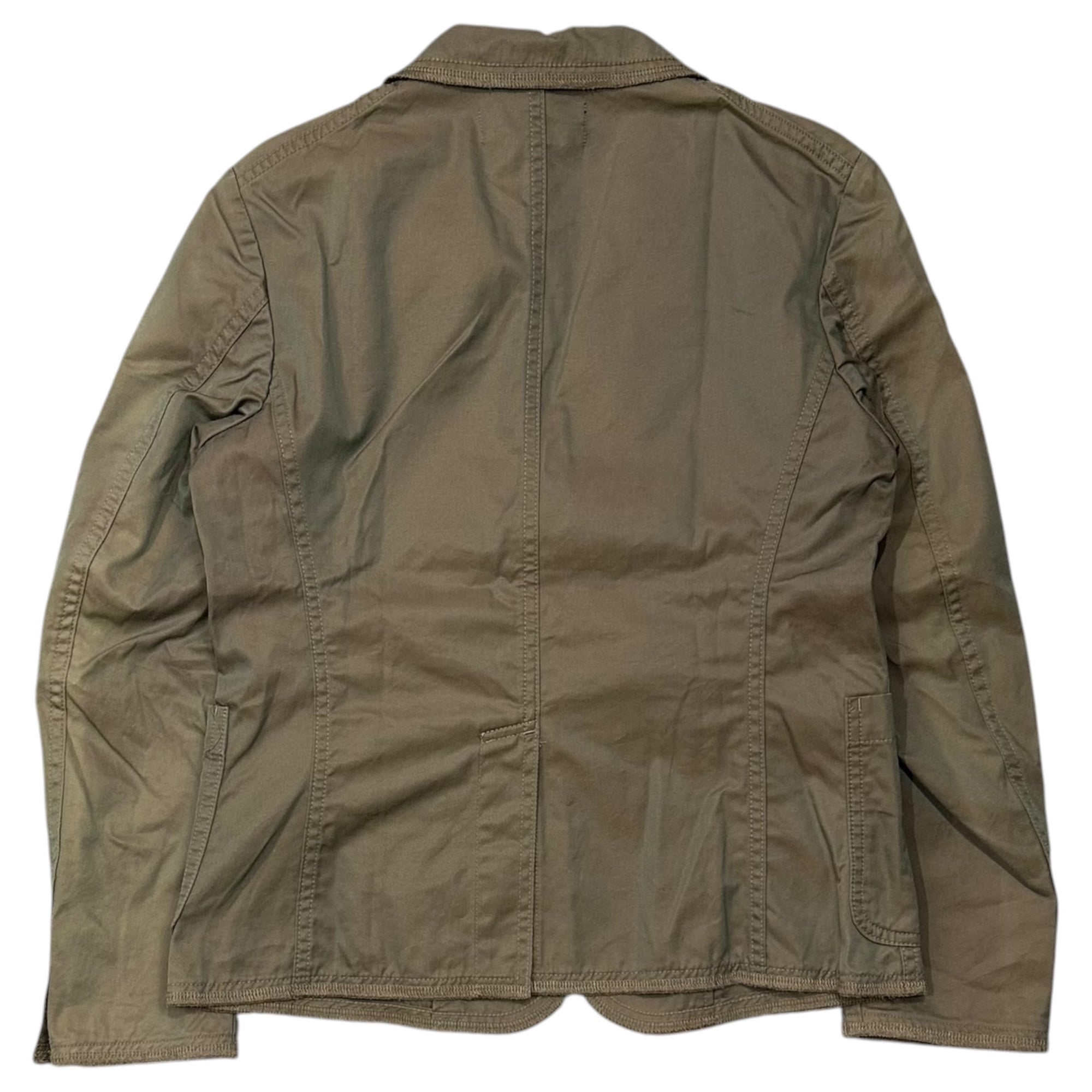 tricot COMME des GARCONS(トリココムデギャルソン) 2003SS Iridescent Cotton Set-up 玉虫色 コットン セットアップ TI-J027 JK:M PT:S カーキ 00's パンツ ジャケット