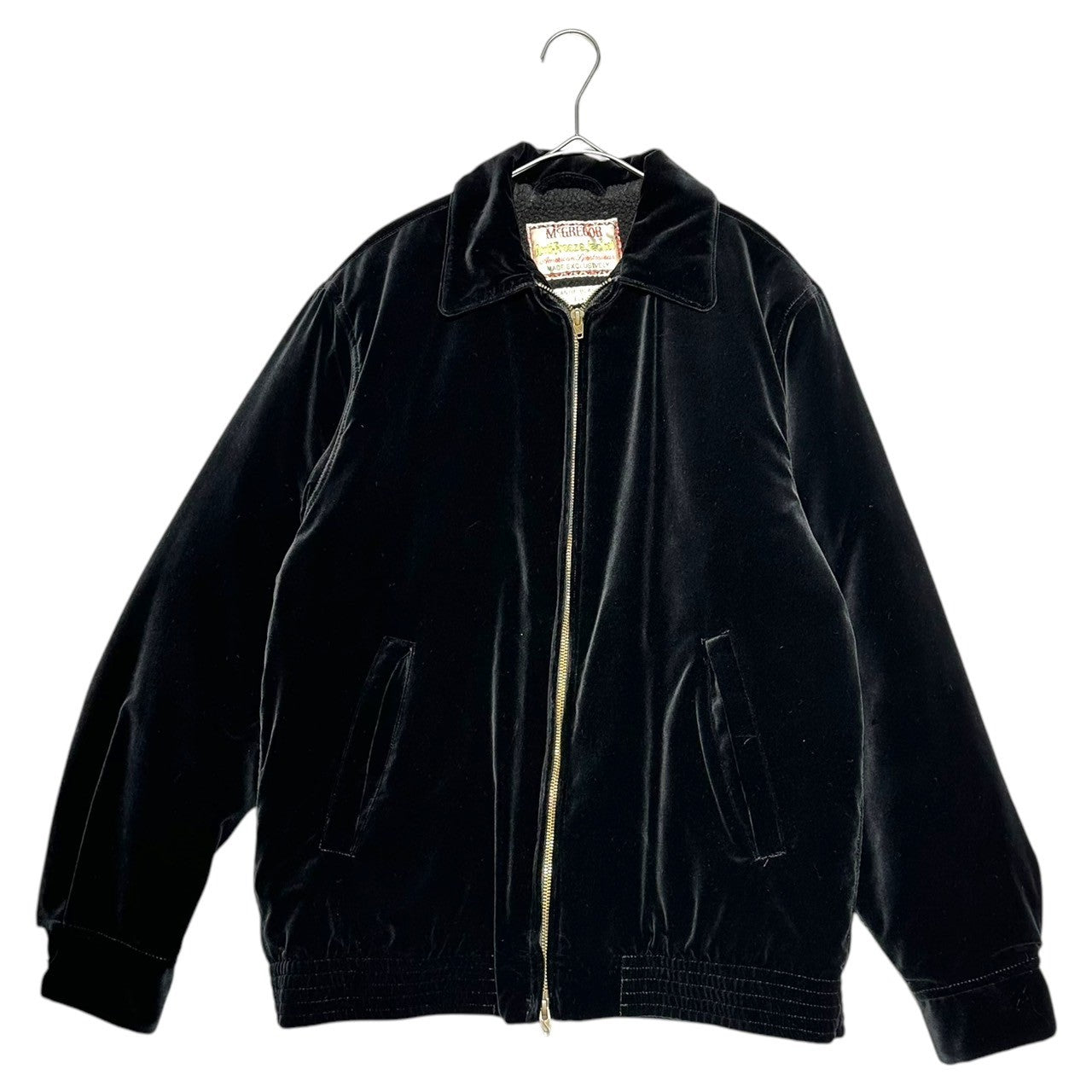 Mcgregor×WACKO MARIA(マックレガー×ワコマリア) VELVET ANTI FREEZE JACKET ベルベット アンチ フリーズ ジャケット 113110701 S ブラック ベロア 裏ボア ブルゾン コラボ