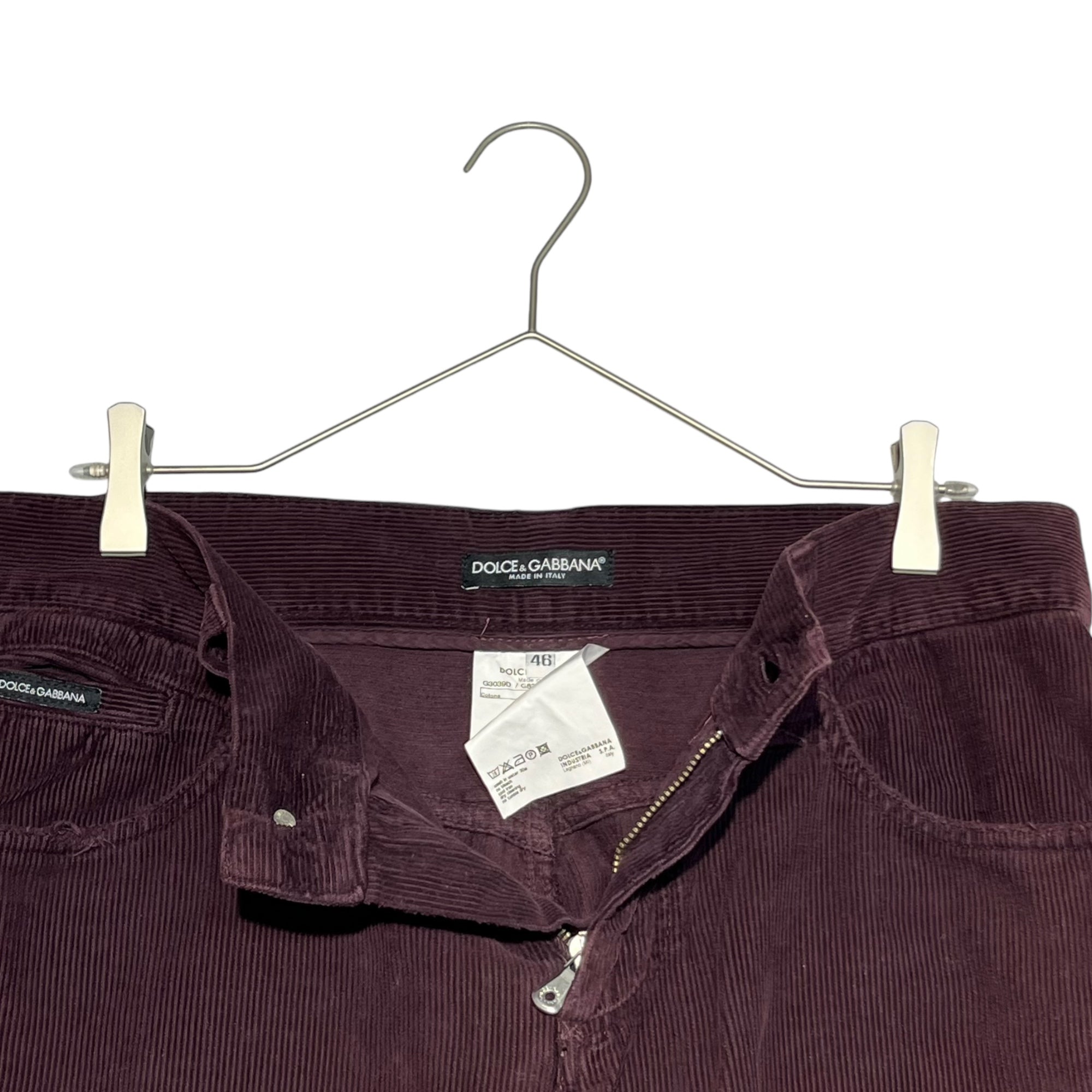 DOLCE&GABBANA(ドルチェ&ガッバーナドルガバ) Corduroy pants コーデュロイ パンツ G3039D G8306 46(M程度) パープル