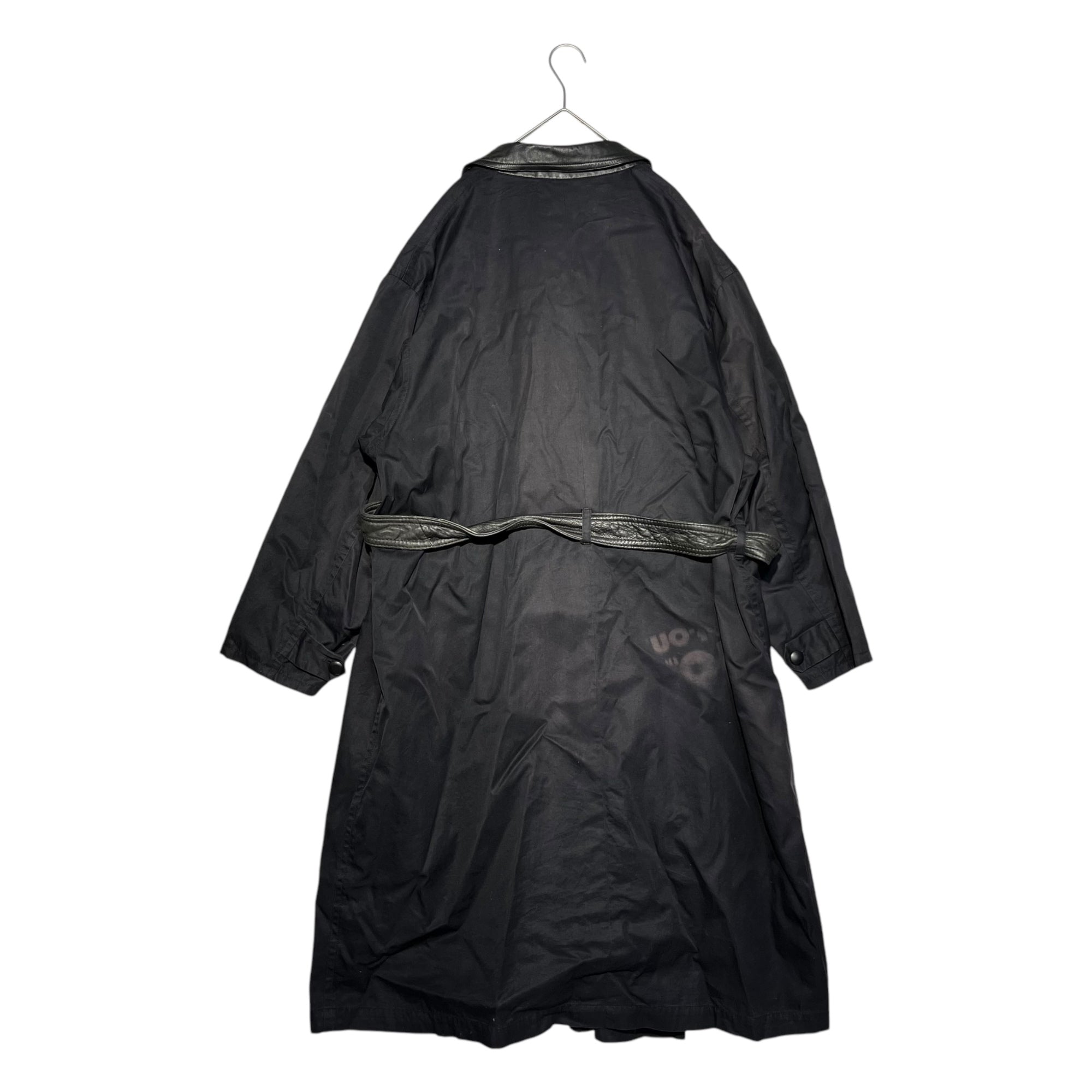Balise-U(バリーズユー) VINTAGE leather collar trench coat ヴィンテージ レザー カラー トレンチコート ブラック JAPAN VINTAGE