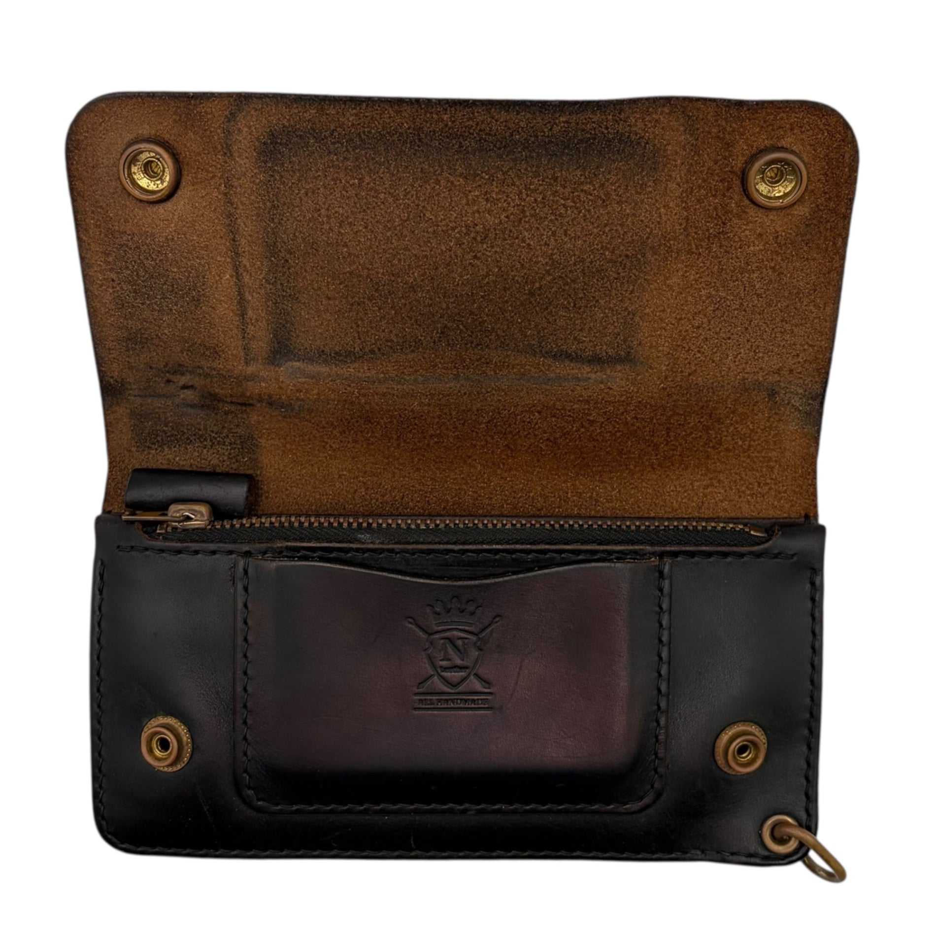 N LEATHER(エヌレザー) 180 カスタム 姫路レザー トラッカー ウォレット ブラック 長財布