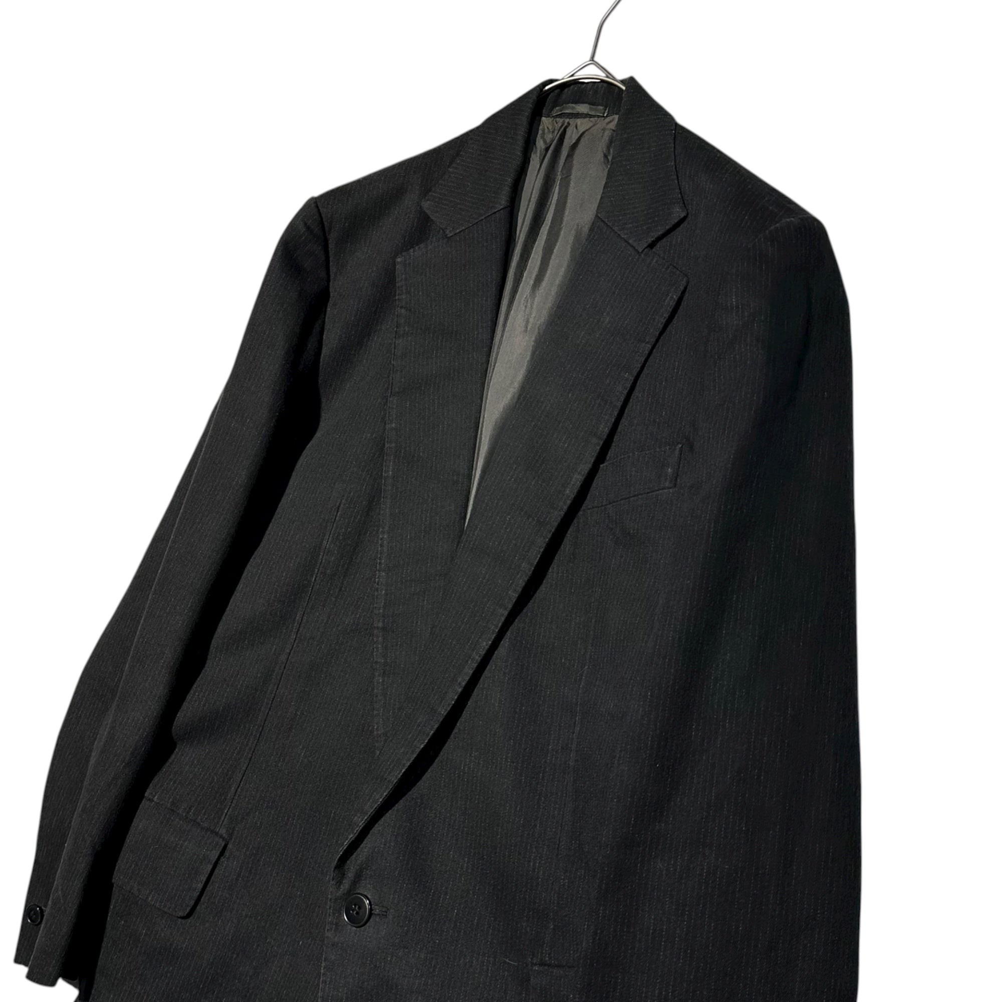 CAROL CHRISTIAN POELL(キャロルクリスチャンポエル) 02AW Archive 1B Stripe Design Tailored Jacket アーカイブ 1ボタン ストライプ デザイン テーラード ジャケット FALL 02/03 稀少品 S程度 ブラック