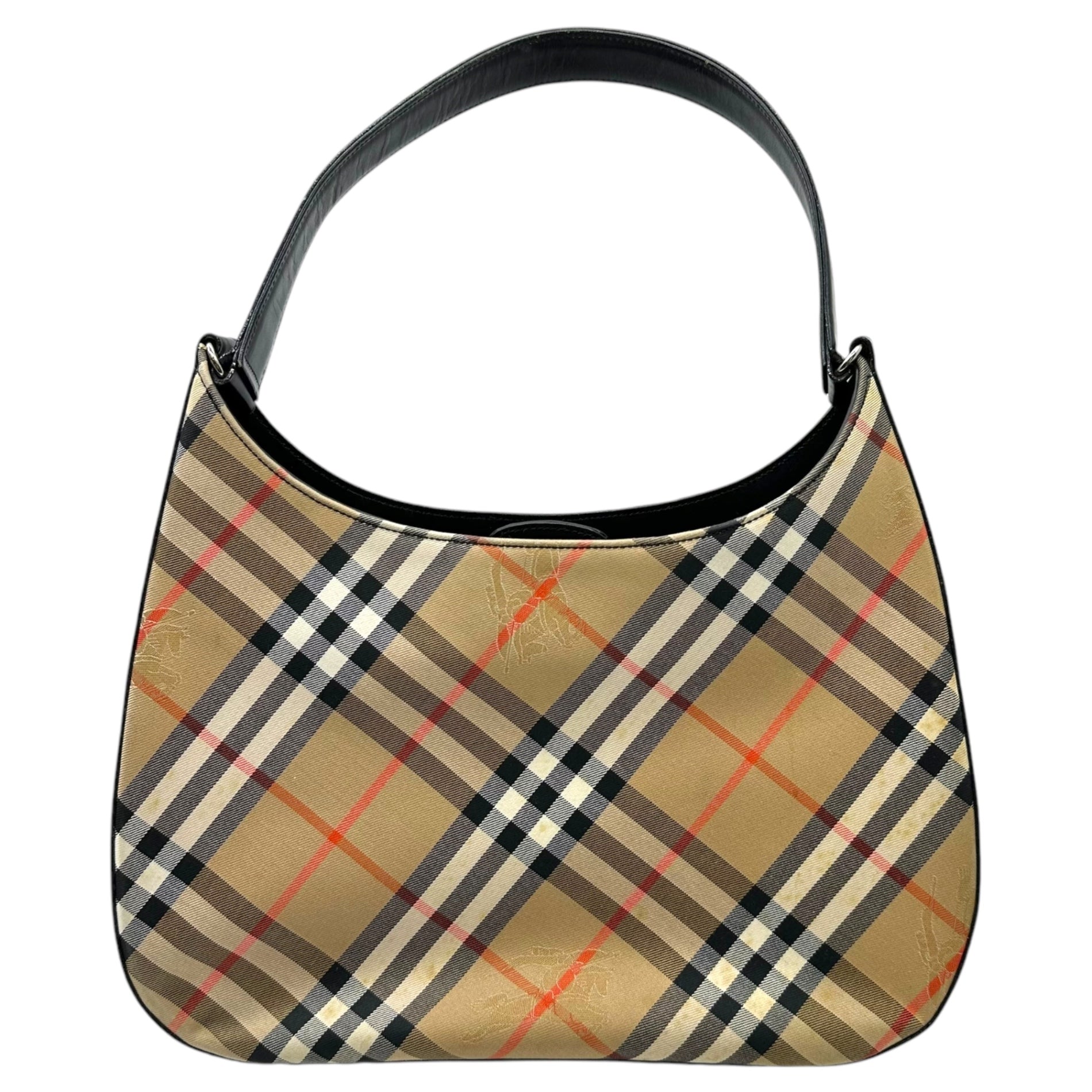 Burberrys(バーバリーズ) Novacek leather tricot one-shoulder bag ノバチェック レザー 切替 ワンショルダー バッグ ベージュ×ブラック ハンド ミニ ヴィンテージ