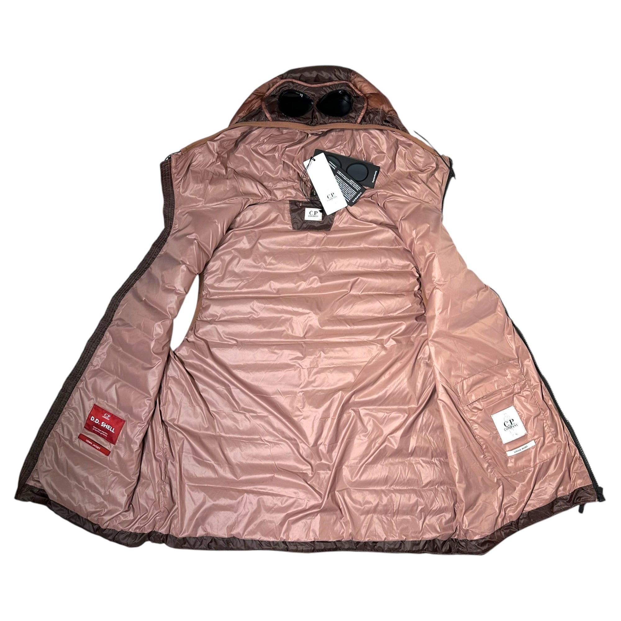 C.P.COMPANY(シーピーカンパニー) D.D.SHELL GOGGLE DOWN VEST ゴーグル ダウン ベスト 15CMOW171A006099A 54(XXL程度) ブラウン