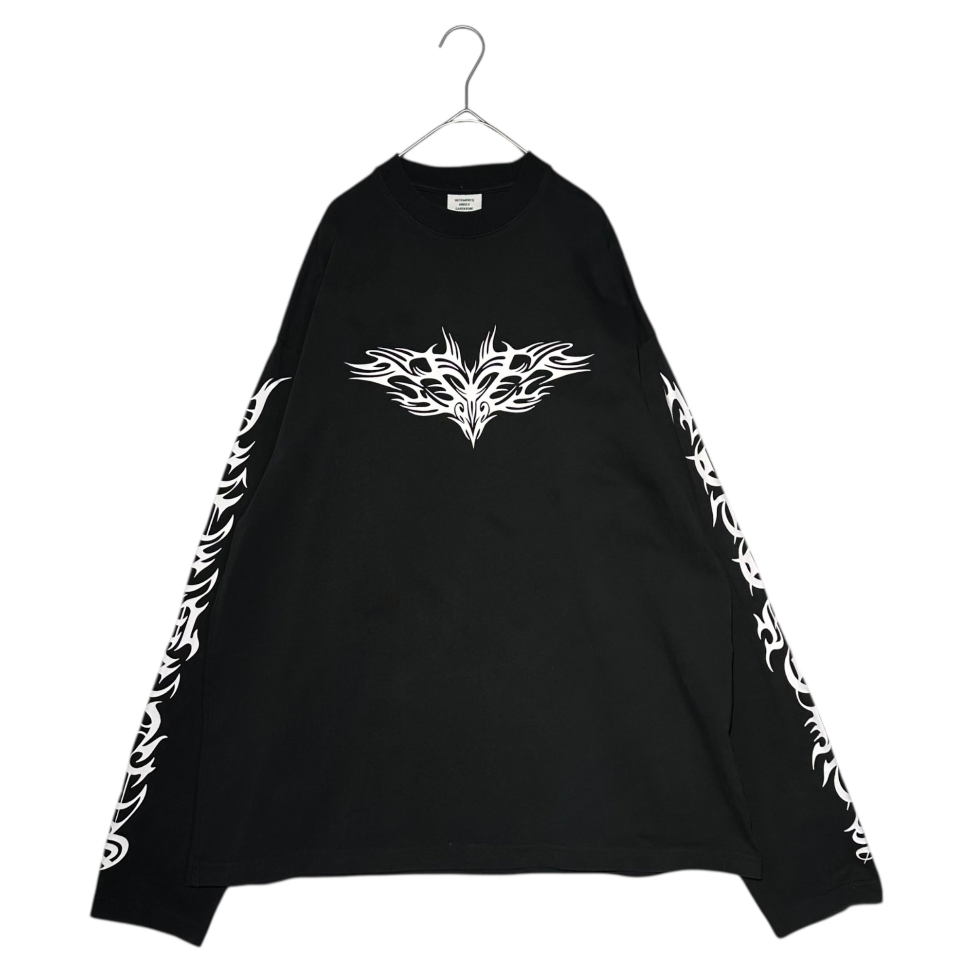 VETEMENTS(ヴェトモンベトモン) 21AW GOTHIC LOGO LONGSLEEVE ゴシック ロゴ 長袖 Tシャツ UA52TR590B M ブラック