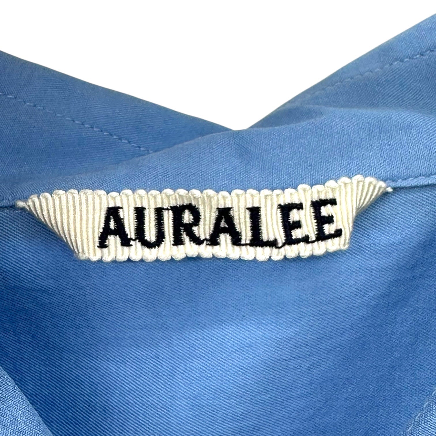 AURALEE(オーラリー) 24AW WASHED FINX TWILL BIG SHIRT ウォッシュド フィンクス ツイル ビッグ シャツ A24AS02TN 3(メンズS程度) ブルー 汚れ、左胸お直し跡有