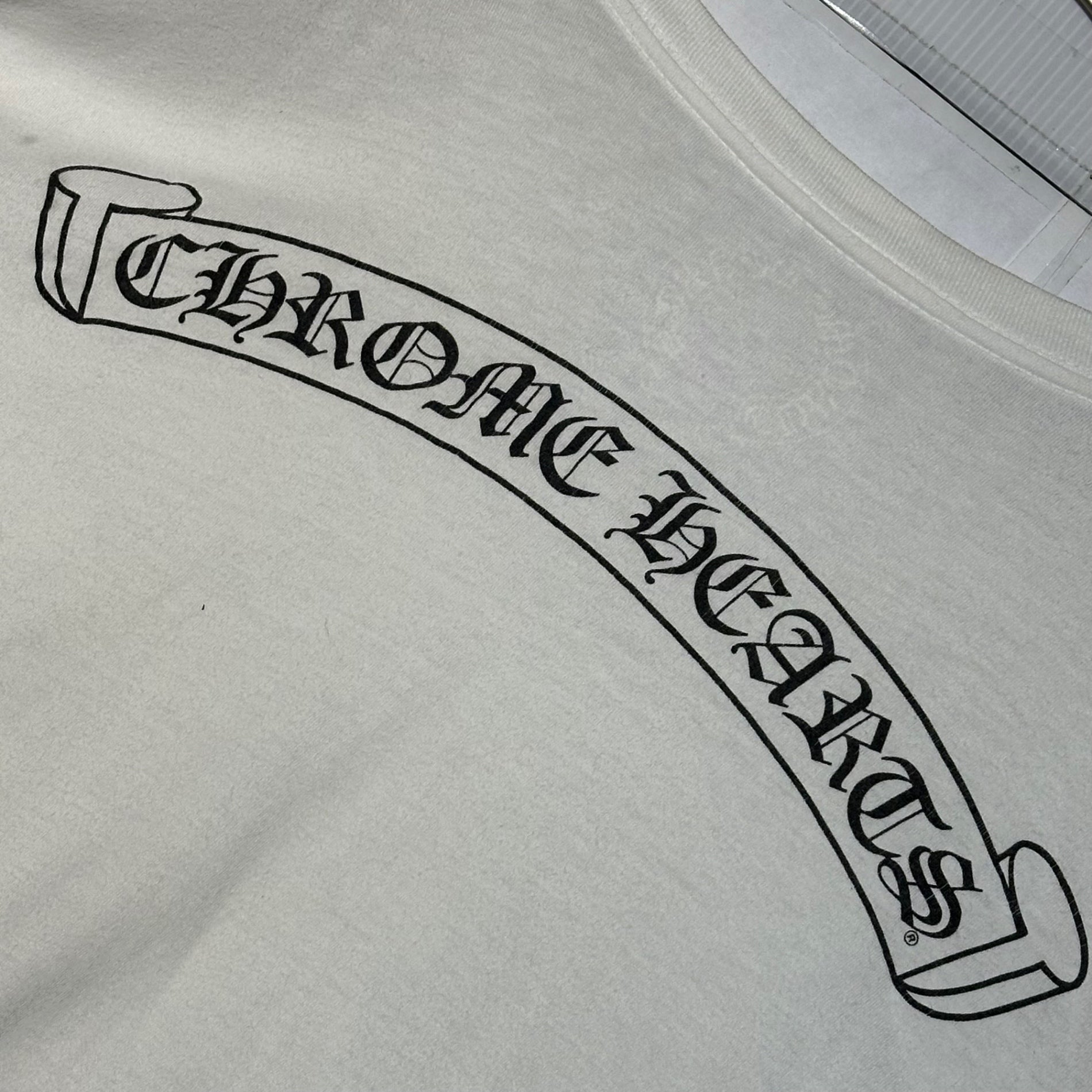 CHROME HEARTS(クロムハーツ) Scroll Label L/S T-Shirt スクロール ラベル 長袖 Tシャツ M ホワイト クロムハーツジャパンタグ