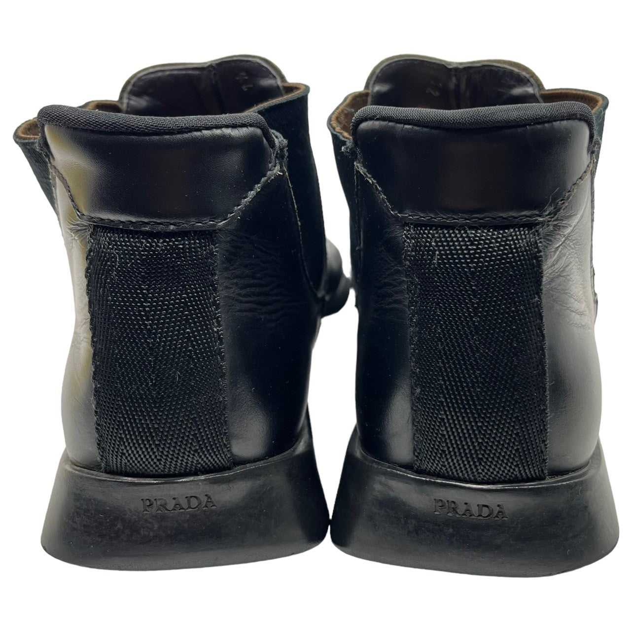 PRADA(プラダ) 00's Archive square toe side gore boots アーカイブ スクエア トゥ サイドゴア ブーツ 1267 7 1/2(26.5cm程度) ブラック Y2K
