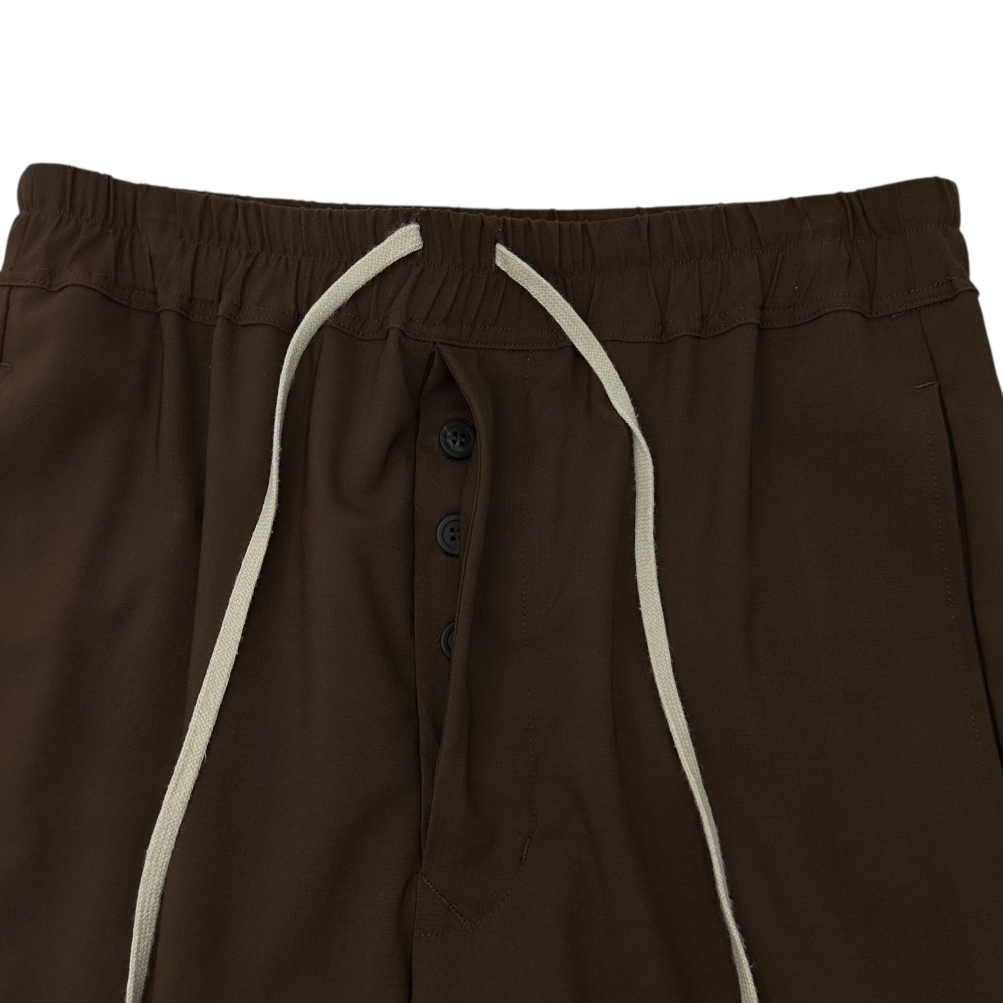 Rick Owens(リックオウエンス) 23AW drawcord string long pants ドロスト ロング パンツ RU02C7390 ZL 46(S) ブラウン 国内参考定価154,000円(税込)