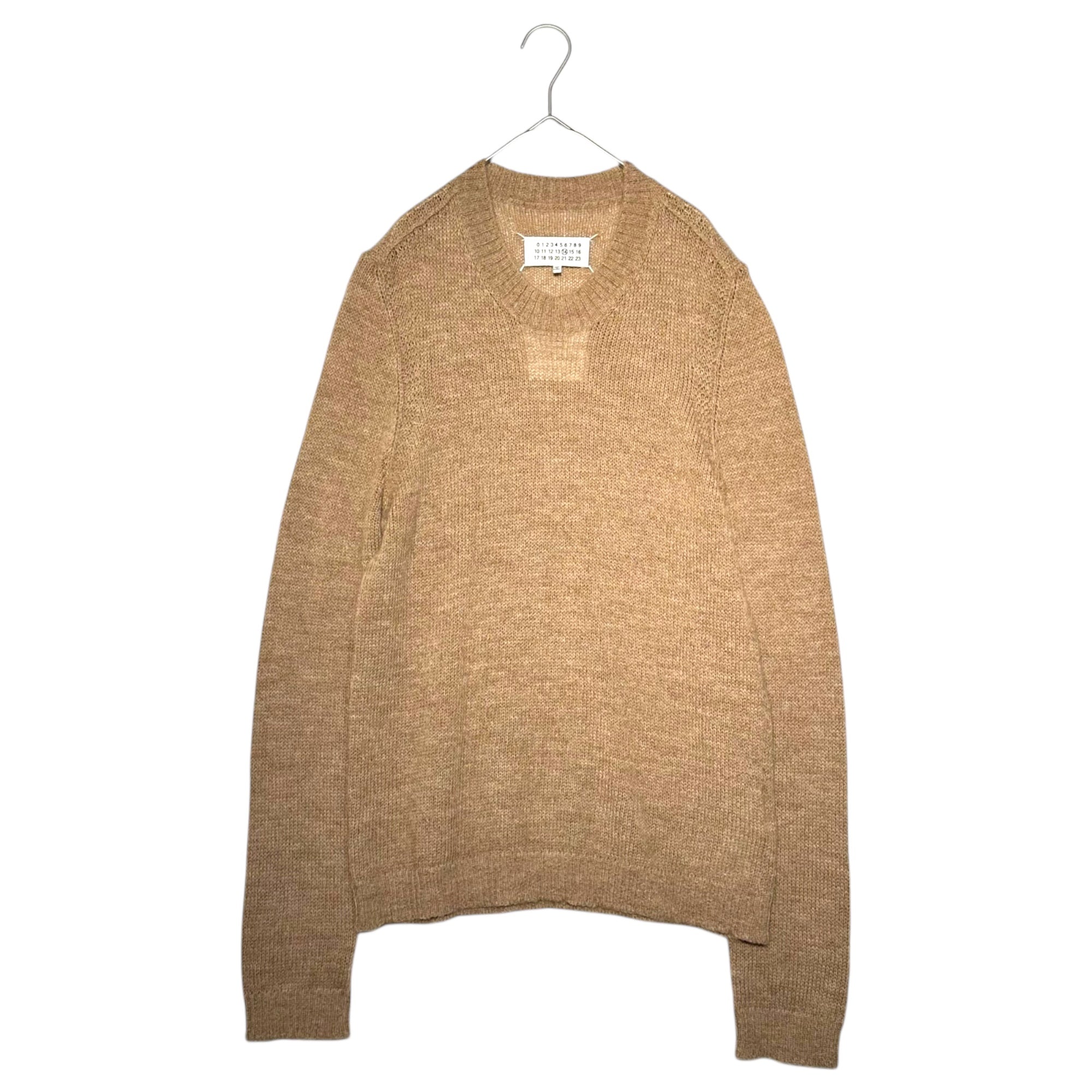 MAISON MARGIELA(メゾンマルジェラ) 16AW ⑭ REPLICA 1872 Fisherman's underwear knit フィッシャーマン アルパカ ウール ニット S50HA0674 S ブラウン クルーネック