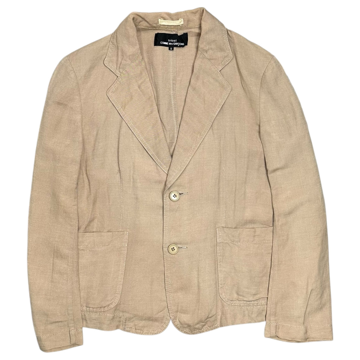 tricot COMME des GARCONS(トリココムデギャルソン) 2003SS 2B Linen Rayon Tailored Jacket 2ボタン リネン レーヨン テーラード ジャケット TI-J023 S ベージュ AD2002