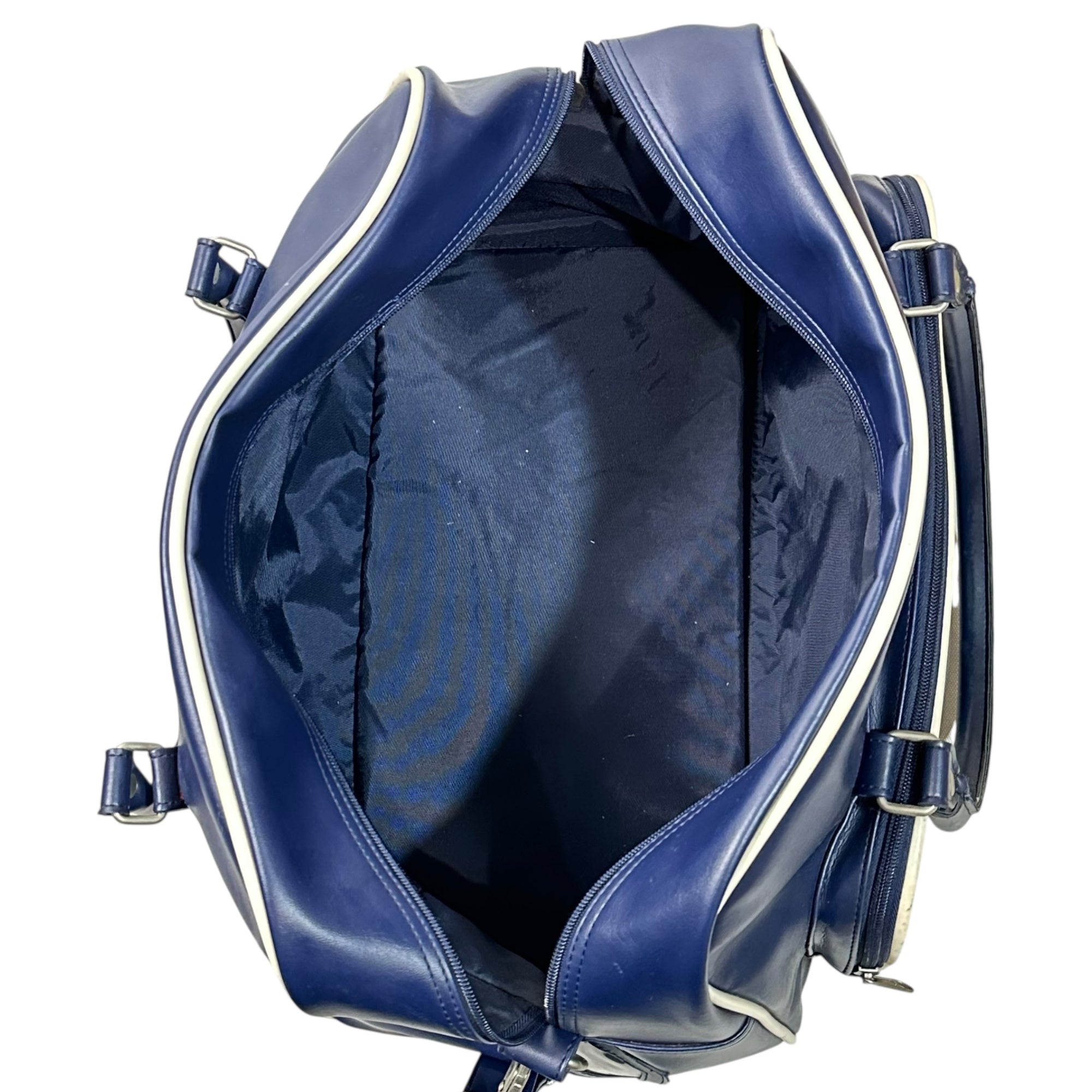 COMME des GARCONS SHIRT × FRED PERRY(コムデギャルソンシャツ × フレッドペリー) 2WAY Big Boston Bag ビッグ ボストン バッグ W12408 ネイビー×ホワイト