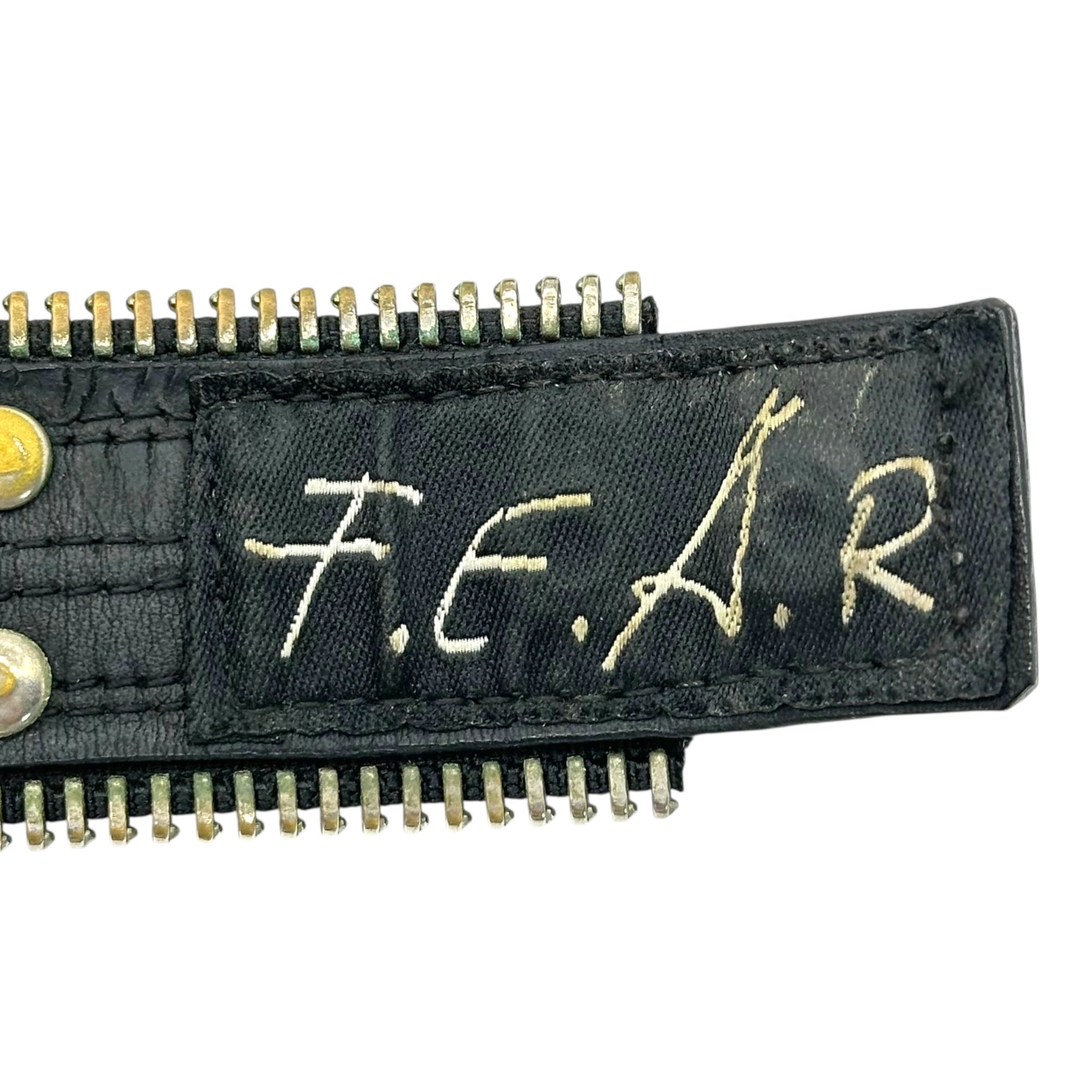 F.E.A.R(フィアー) Studded Zipper Leather Bracelet スタッズ ジップ レザー ブレスレット ブラック