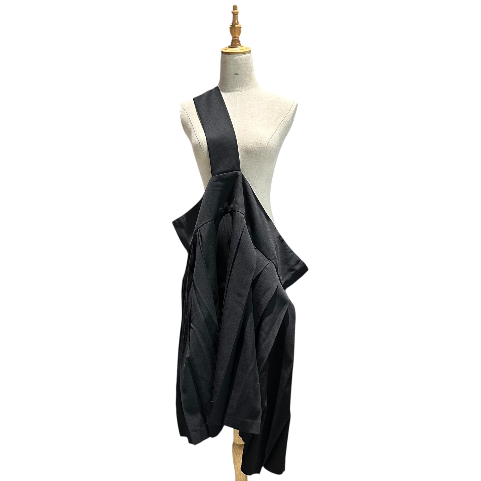 tricot COMME des GARCONS(トリココムデギャルソン) 09AW One-Shoulder Pleated Suspender Skirt ワンショルダー プリーツ 吊り スカート TD-A008 M ブラック AD2009 ジャンパースカート