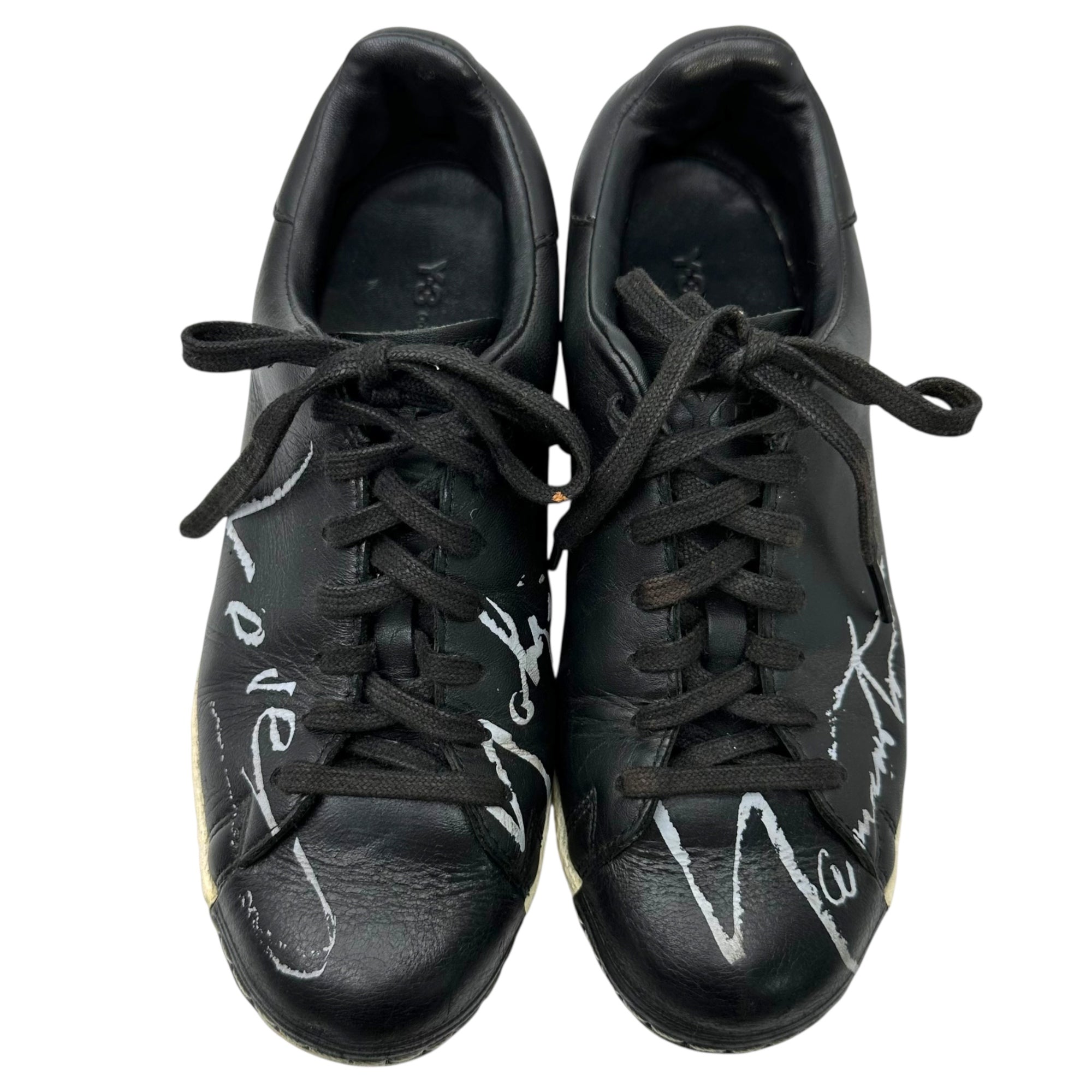 Y-3(ワイスリー) Signature Logo Low Cut Leather Sneakers シグネチャー ロゴ ローカット レザー スニーカー EF2264 24.0cm ブラック×ホワイト