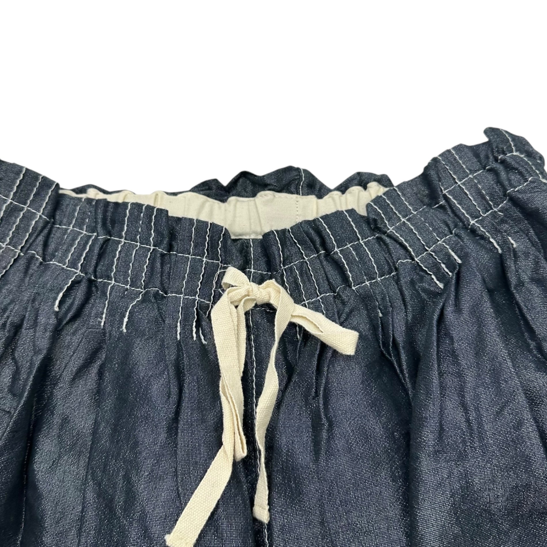tricot COMME des GARCONS(トリココムデギャルソン) 11SS Glossy Wide Easy Harem Penguin Pants 光沢 ワイド イージー サルエル ペンギン パンツ TG-P008 FREE ネイビー AD2010