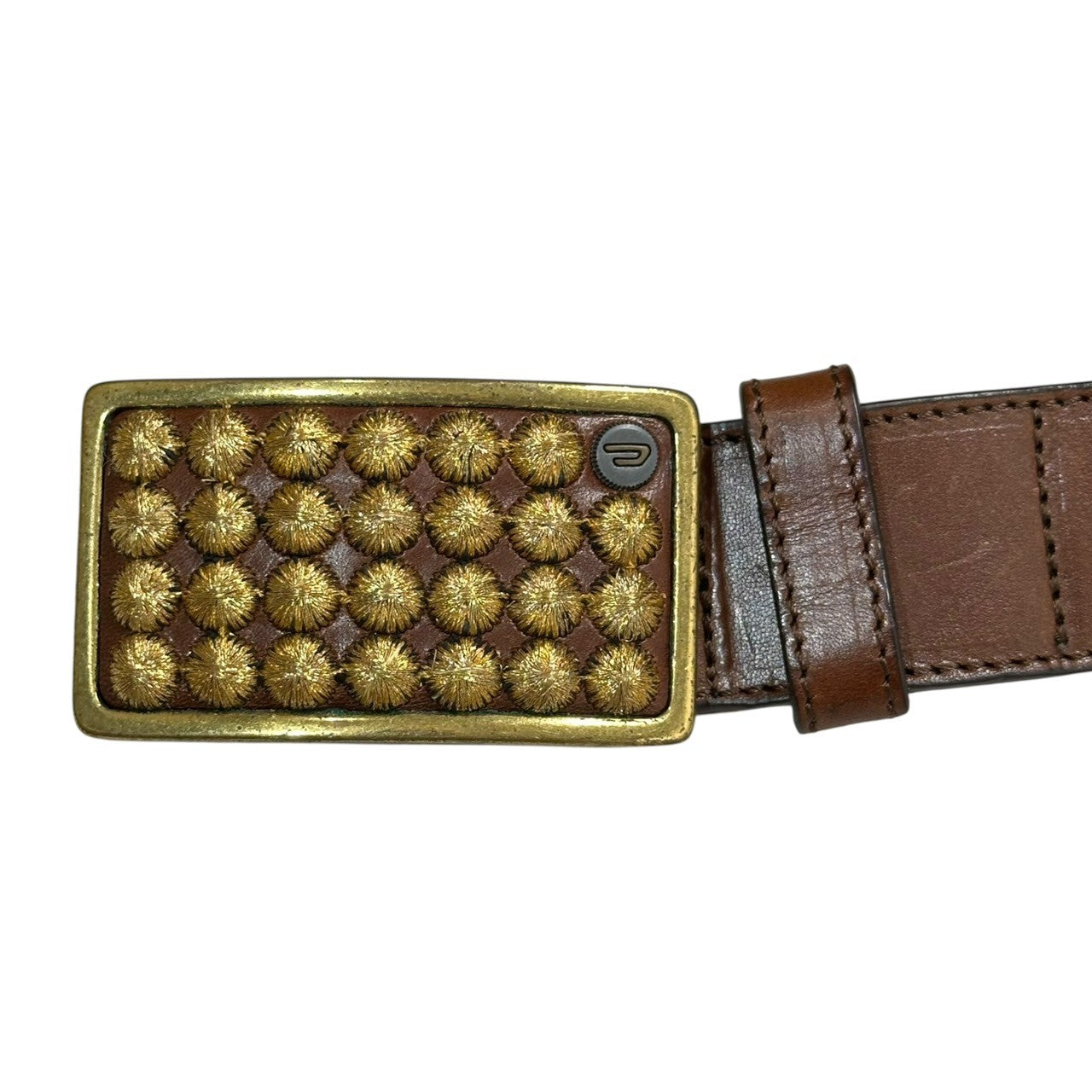 DIESEL(ディーゼル) 00's Buckle Belt 00年代 バックル ベルト 32インチ ブラウン イタリア製